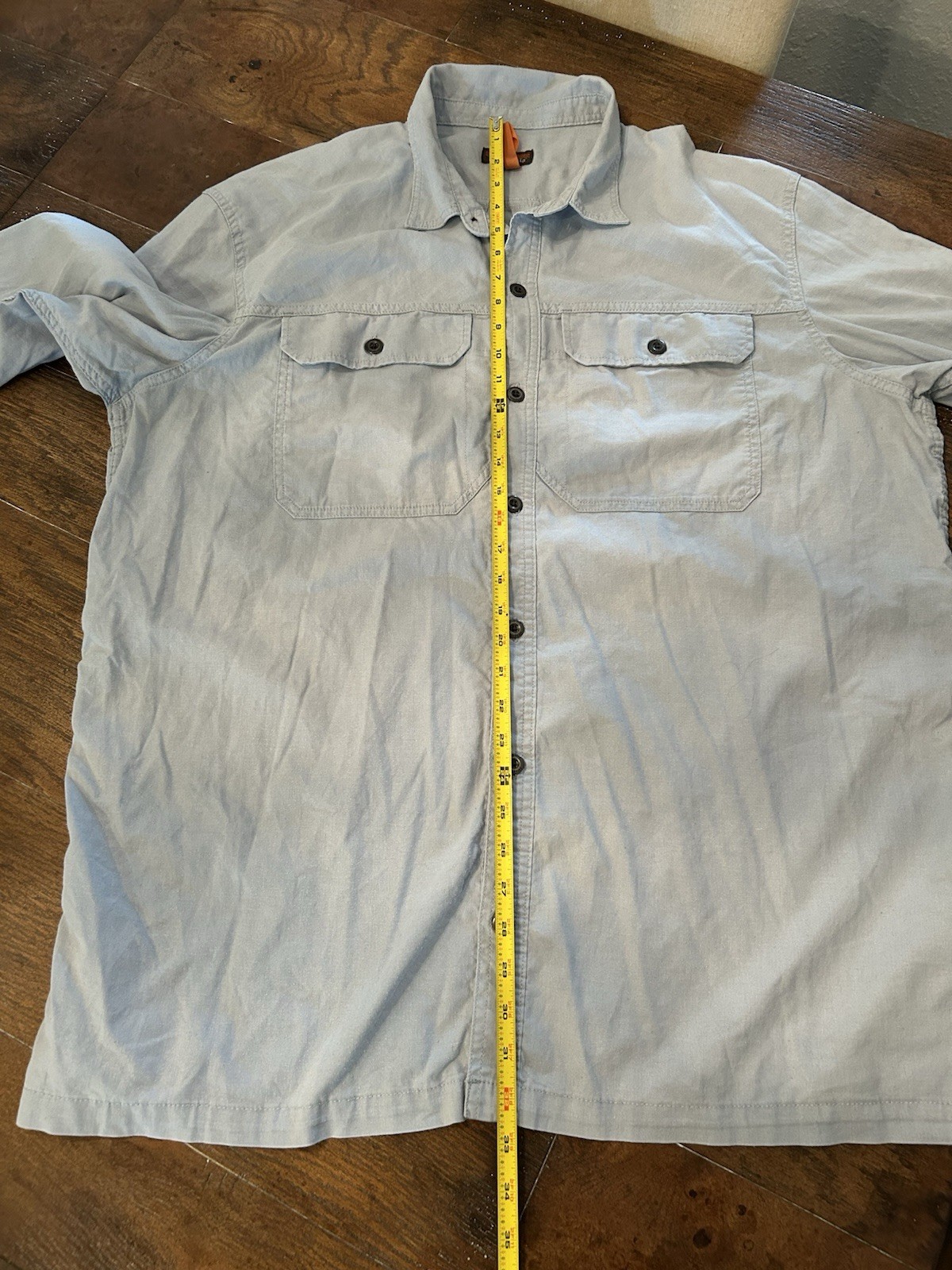 Patagonia Men’s Lt Farriers Hemp Blend Long Sleeve Button Up Shirt XXL Lt Blue