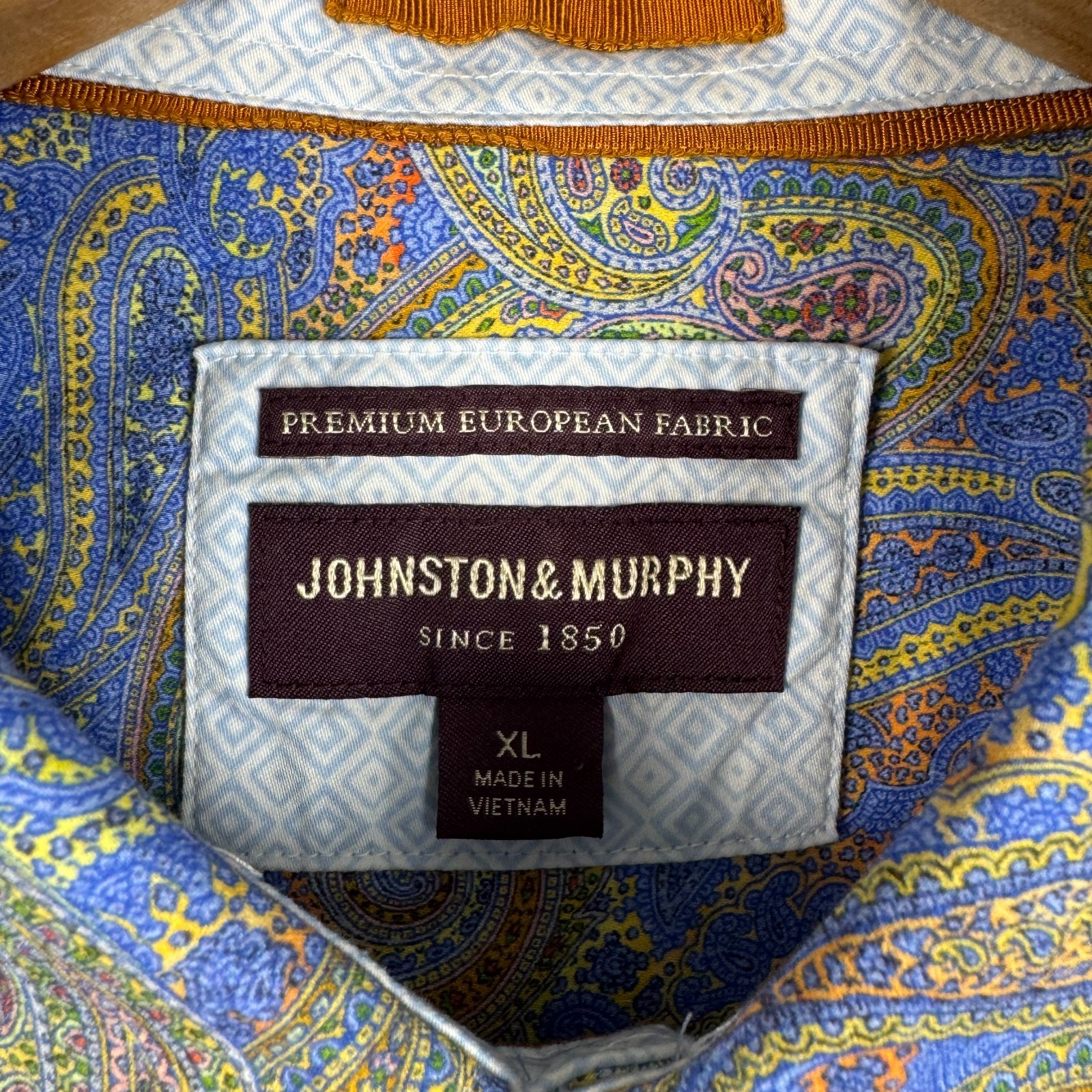 Johnston and Murphy Mens XL Paisley AOP Long Sleeve Button Up Multicolor NWOT