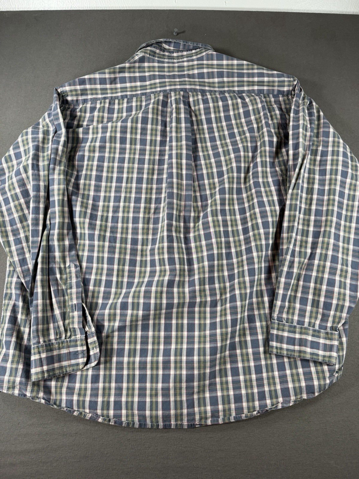 Vintage J.Crew Oarsman Shirt Mens XL Quarter Button Popover Plaid Multicolor L/S