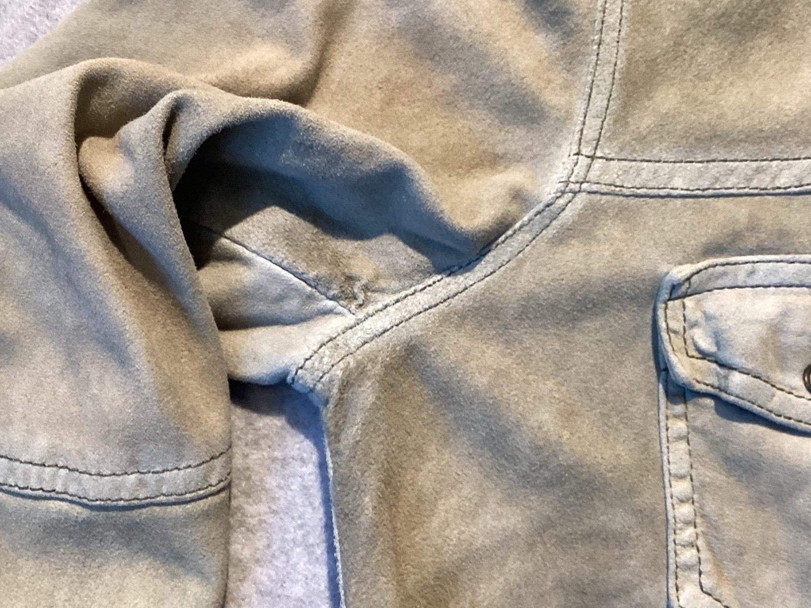 Roncarati Suede Button Up Long Sleeve Shirt 44 Made In Italy