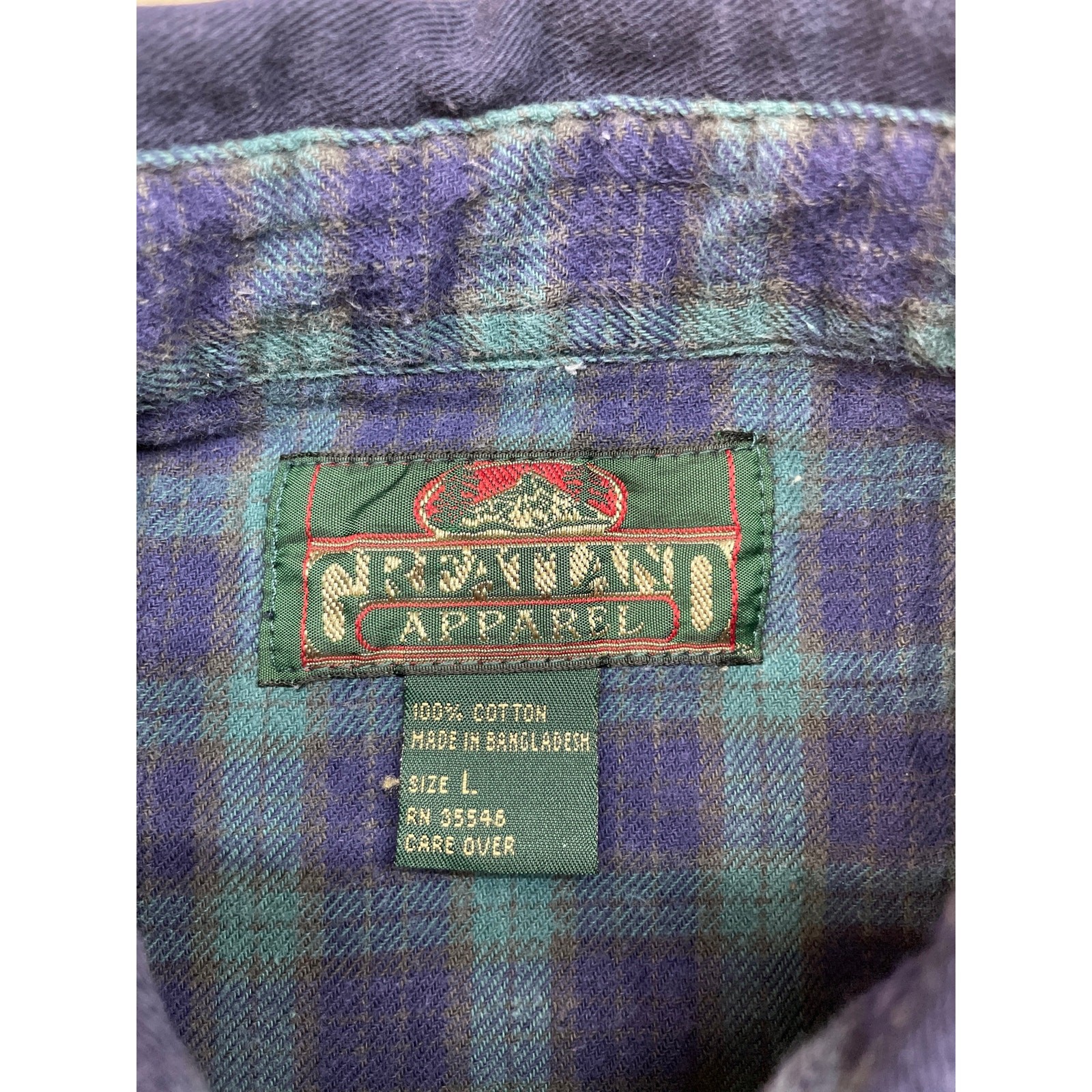 Greatland Shirt Button Down Size L Blue Cotton Mens Workwear Long Sleeve Casual
