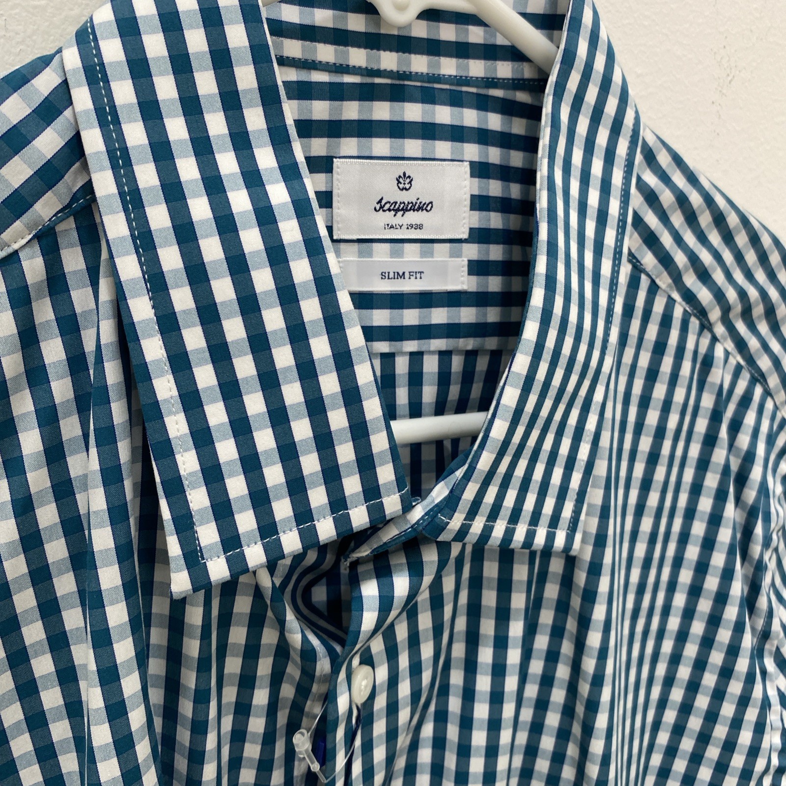 Scappino Mens XL Comfort Regular Fit Red White Gingham Check Shirt