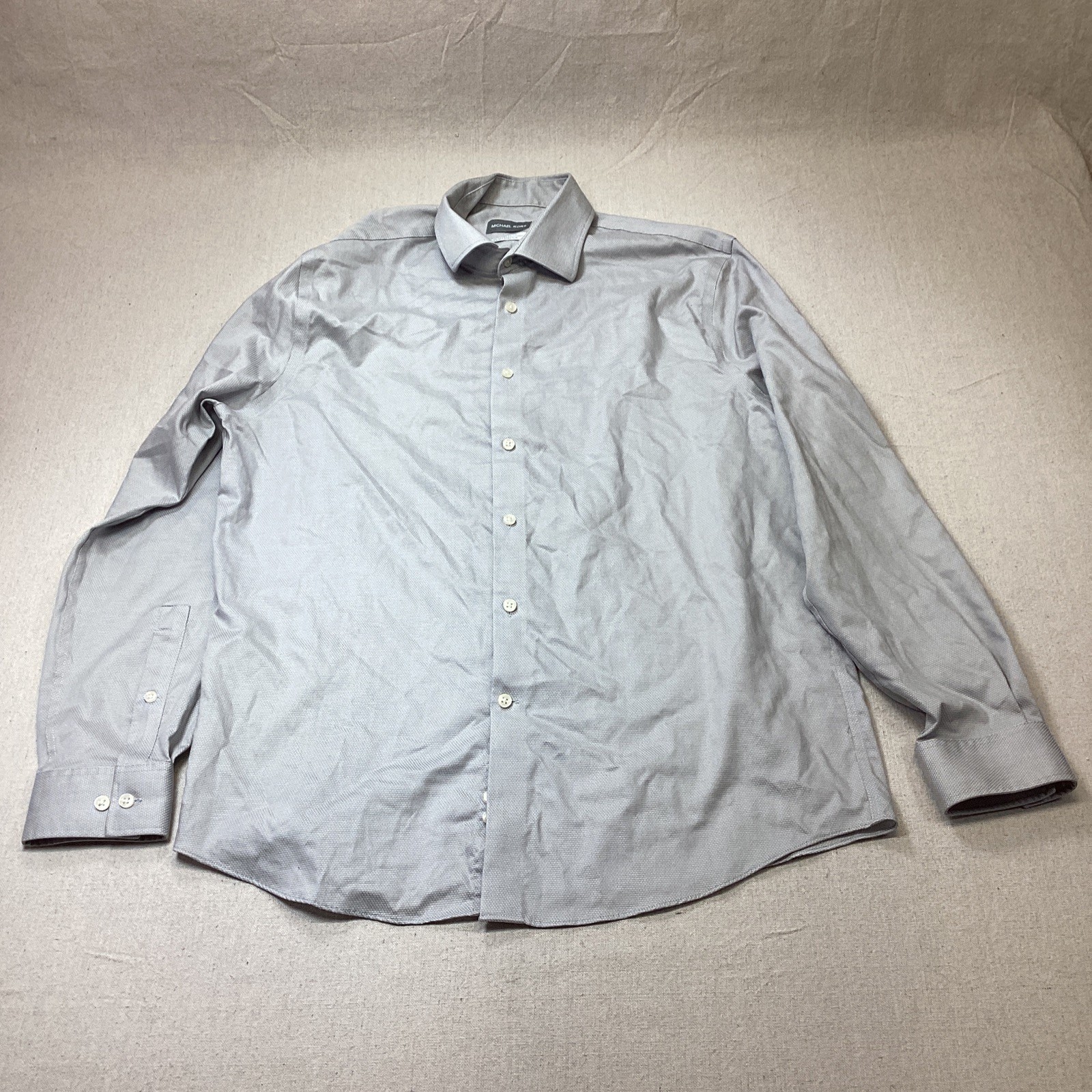 Michael Kors Shirt Men’s 16.5 34/35 Airsoft Stretch Long Sleeve Button Down Gray