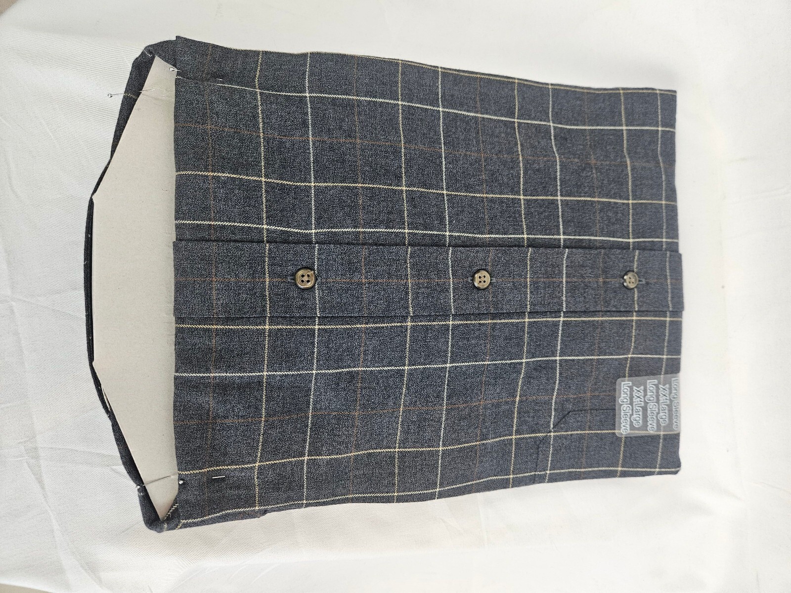 St. John’s Bay Jaspe’ Twill Charcoal Windowpane XXL Long-Sle