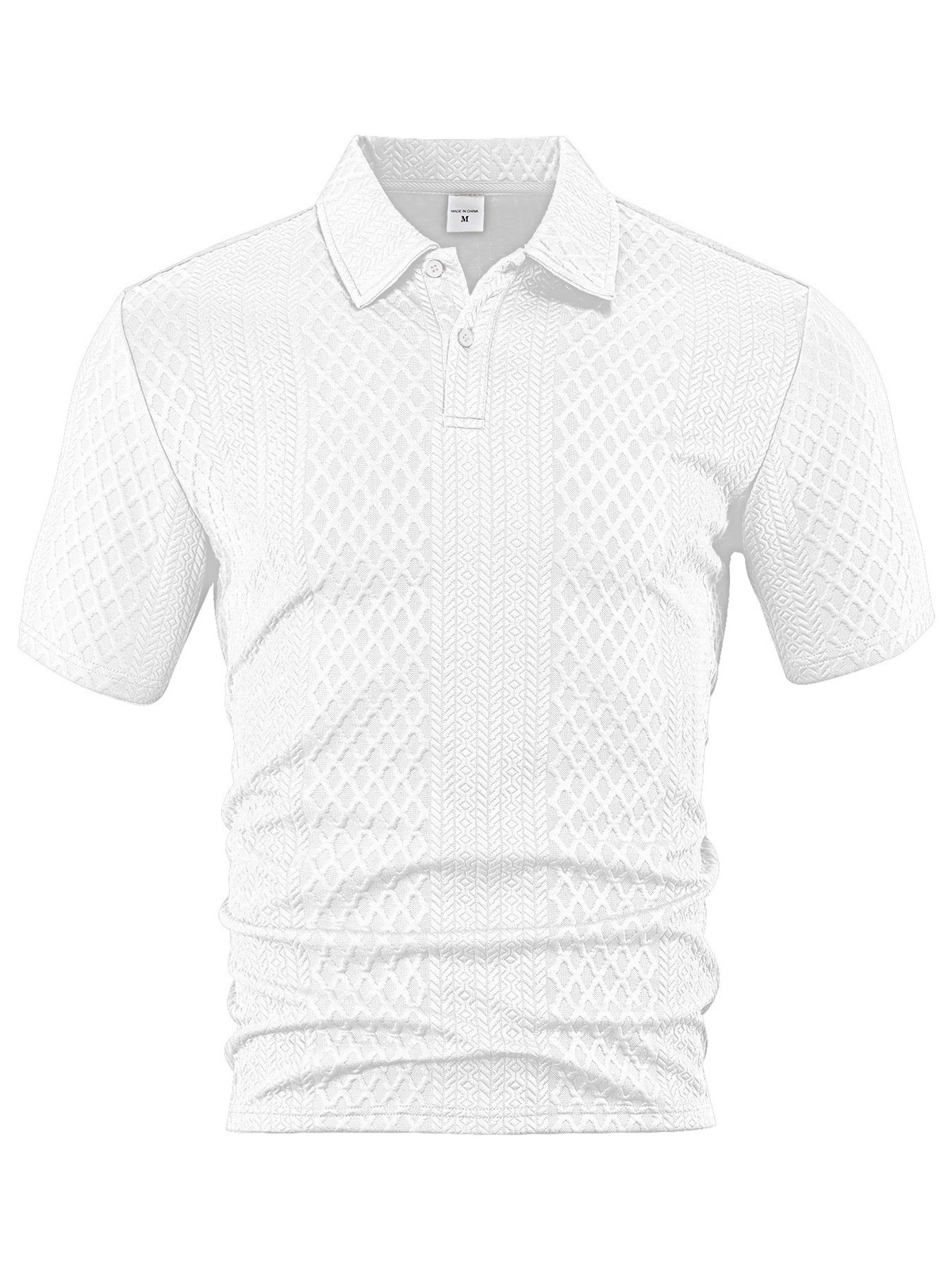 Jacquard fabric lapel short sleeve loose breathable casual sports Polo shirt