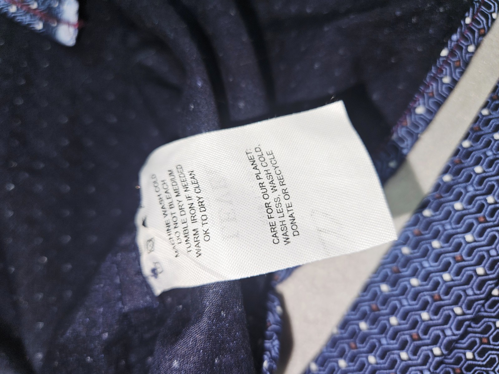 Level Ten Mens Shirt Large L Blue Geometric Couture Long Sleeve Button Up