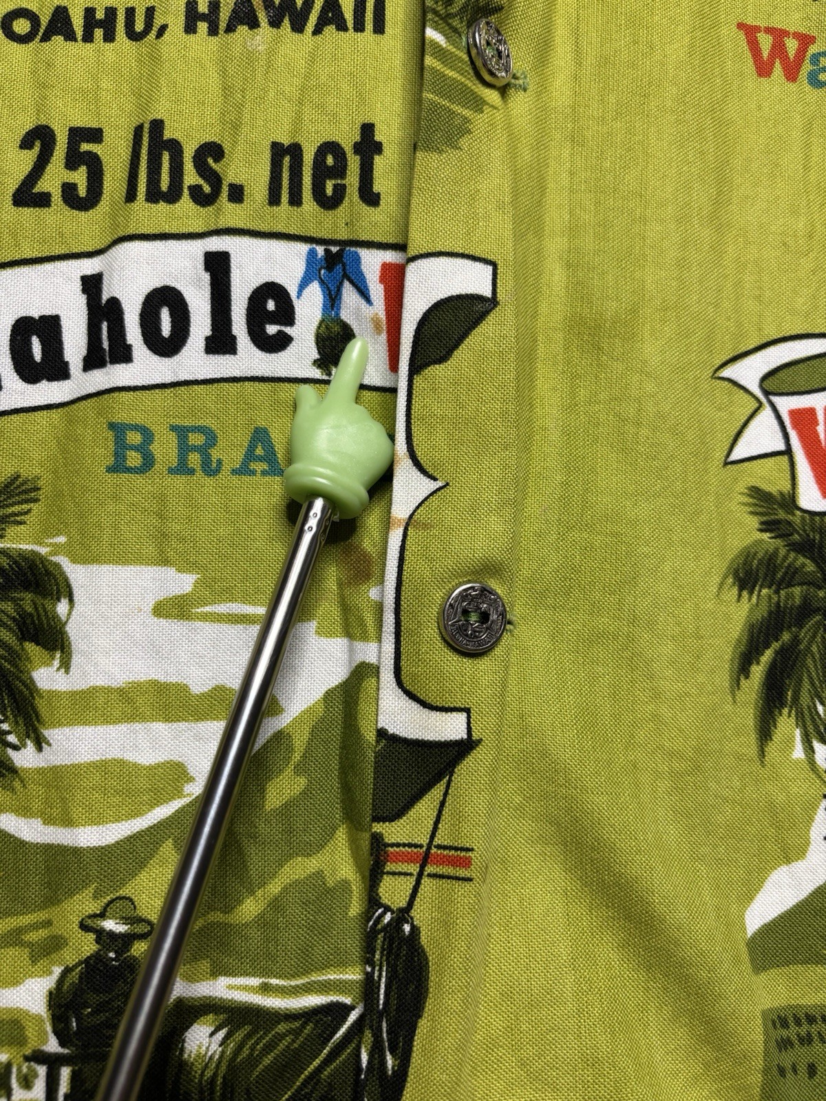 VTG Waiahole Poi Factory Hawaiian Holiday Sportswear Button Shirt Mens Food Oahu