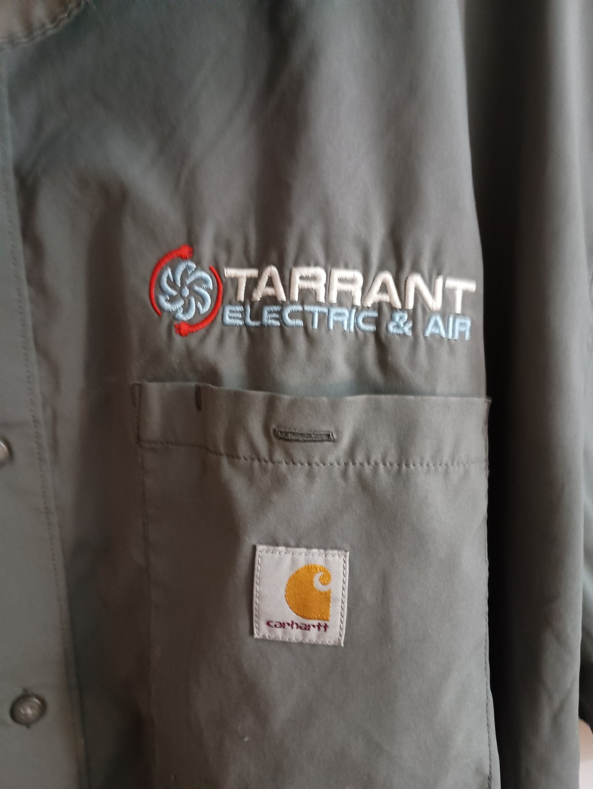 Carhartt Steel Gray 3X Fish/Work Shirt TW0141-M 100% Poly Paint Splatter/Distres