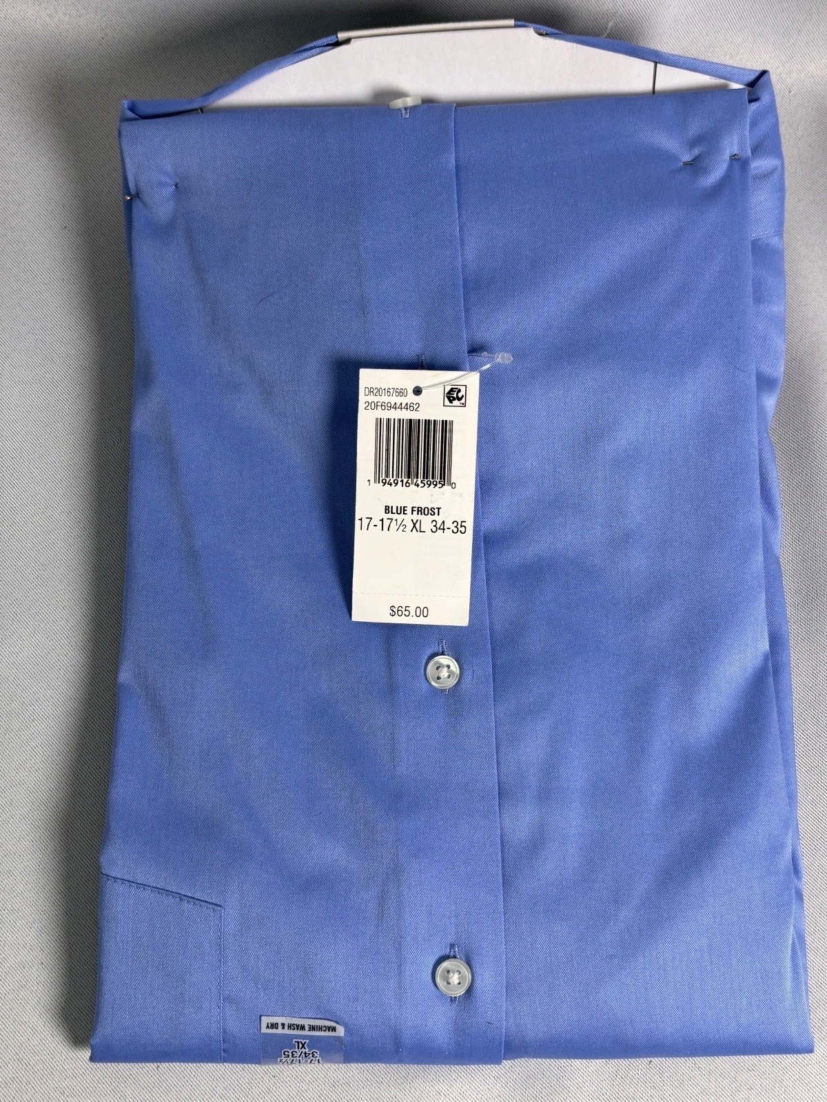 Van Heusen Ultra Wrinkle Free Blue Frost Regular Fit Dress Shirt XL 17-17.5