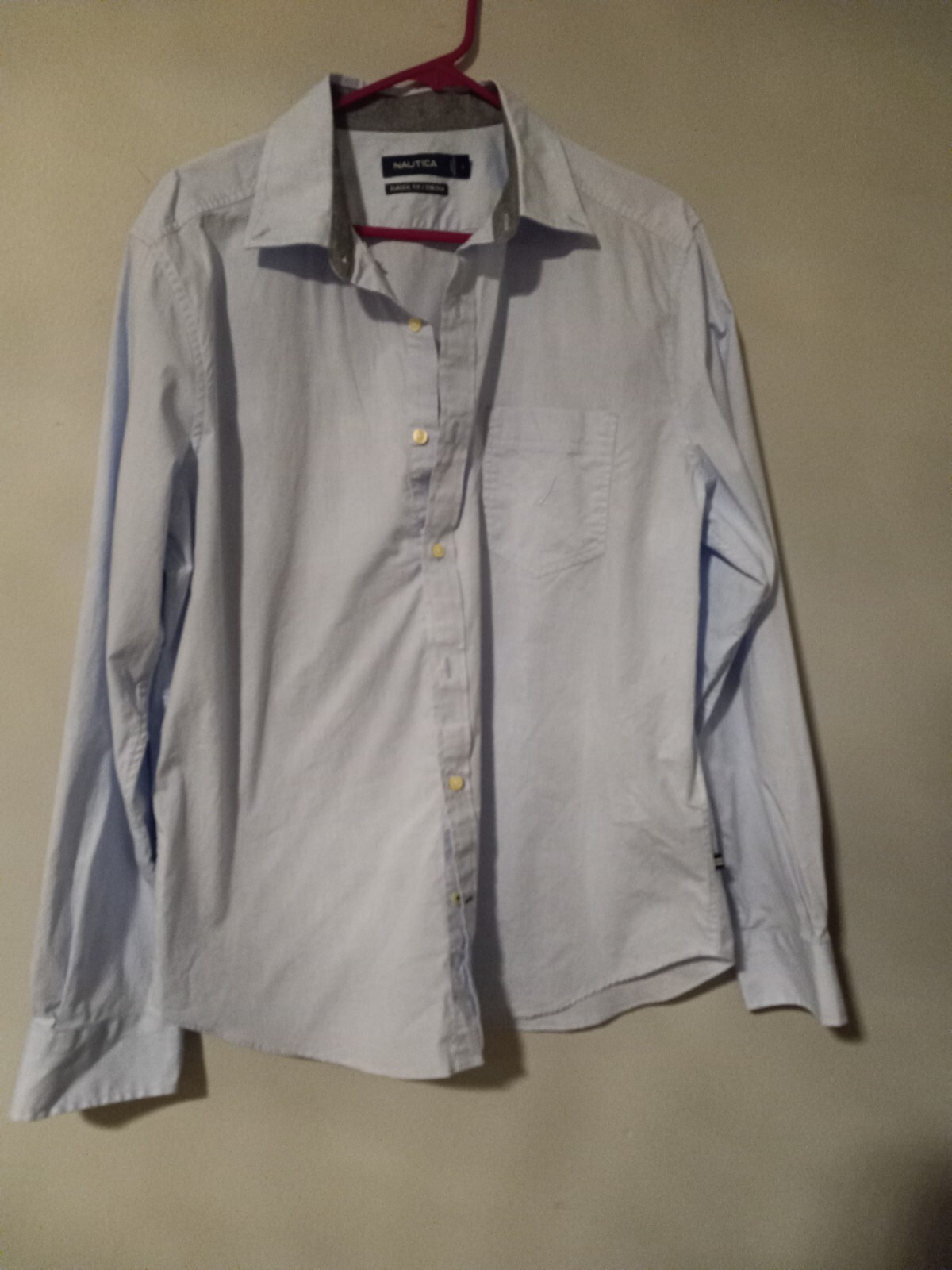 Nautica Classic Light Blue Long Sleeve Shirt Size Large *455