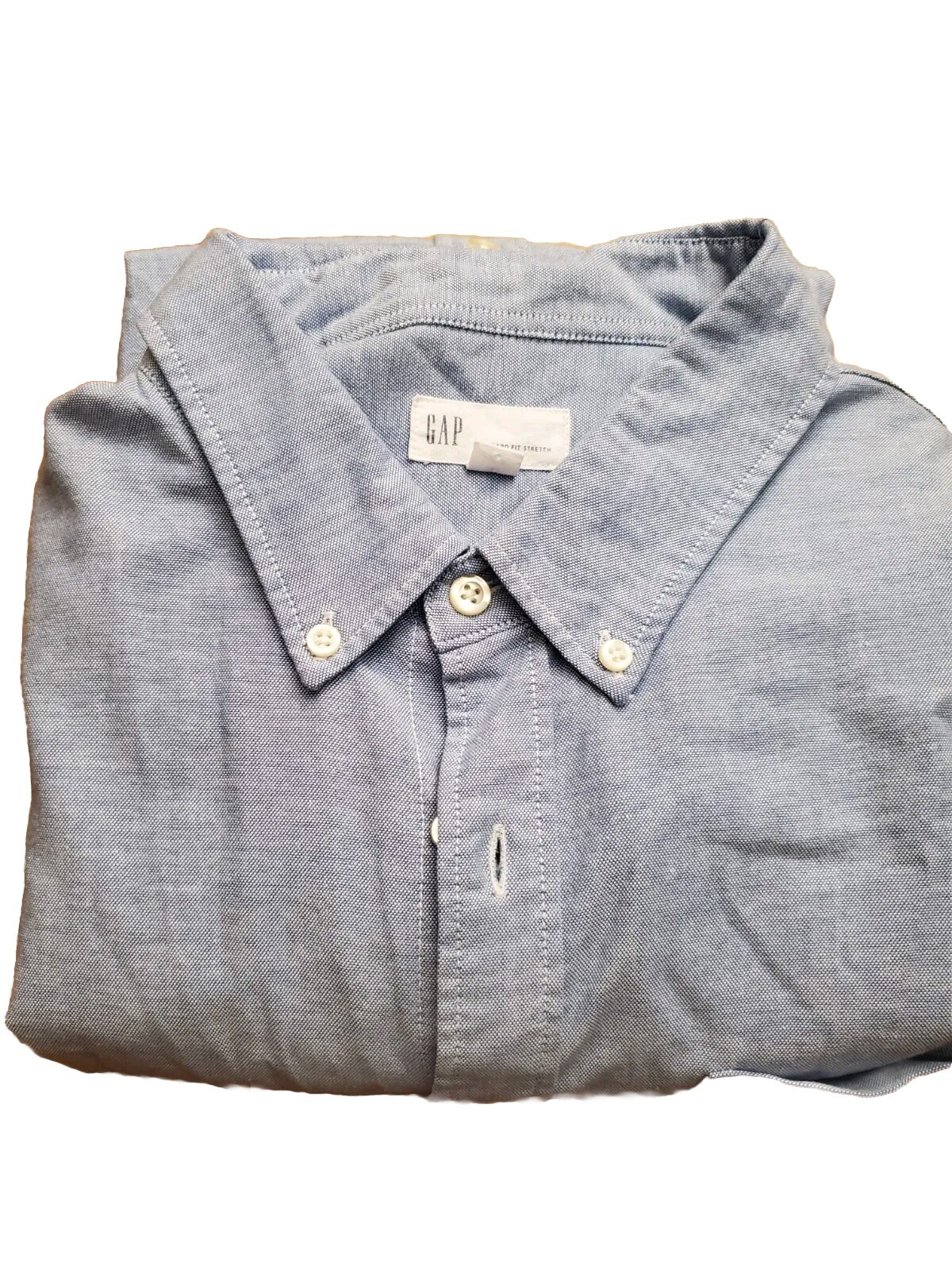 GAP Men’s Long Sleeve Collared Button Down Oxford Shirt – XL – Light Blue