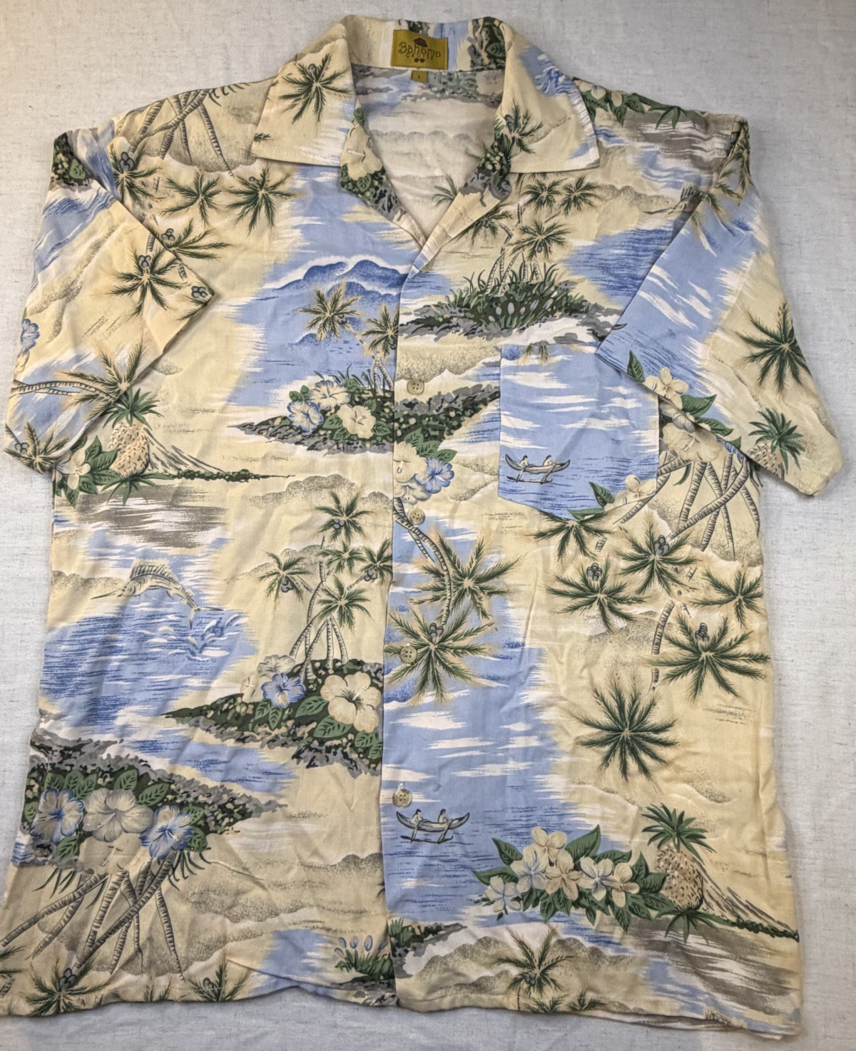 VTG 80’s 90’s Men’s Bahama Cruise Tropical Beach Print Short Sleeve Shirt Size L