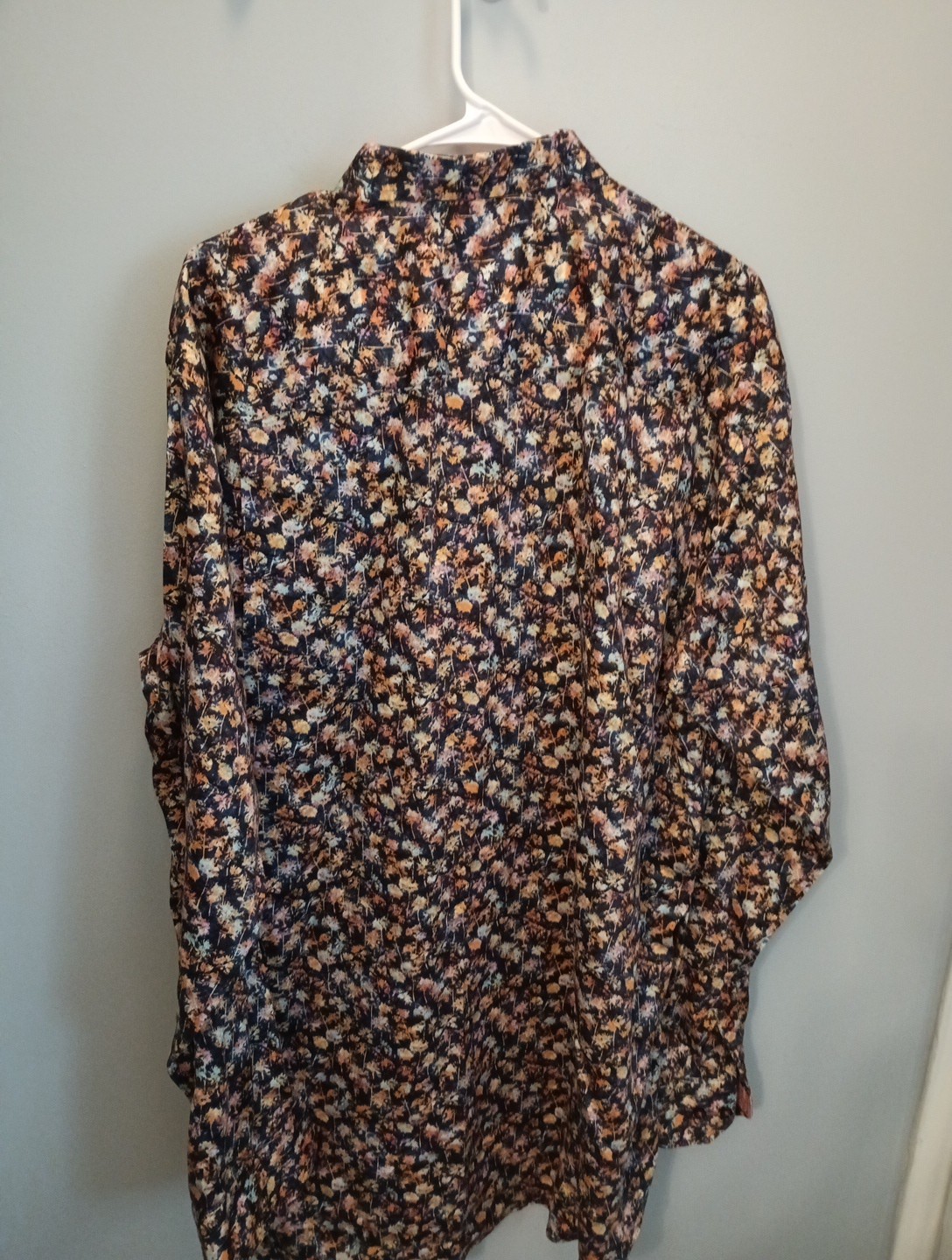 Luchiano Visconti Black Abstract Convertible Cuff Button Shirt Men’s XLT AOP