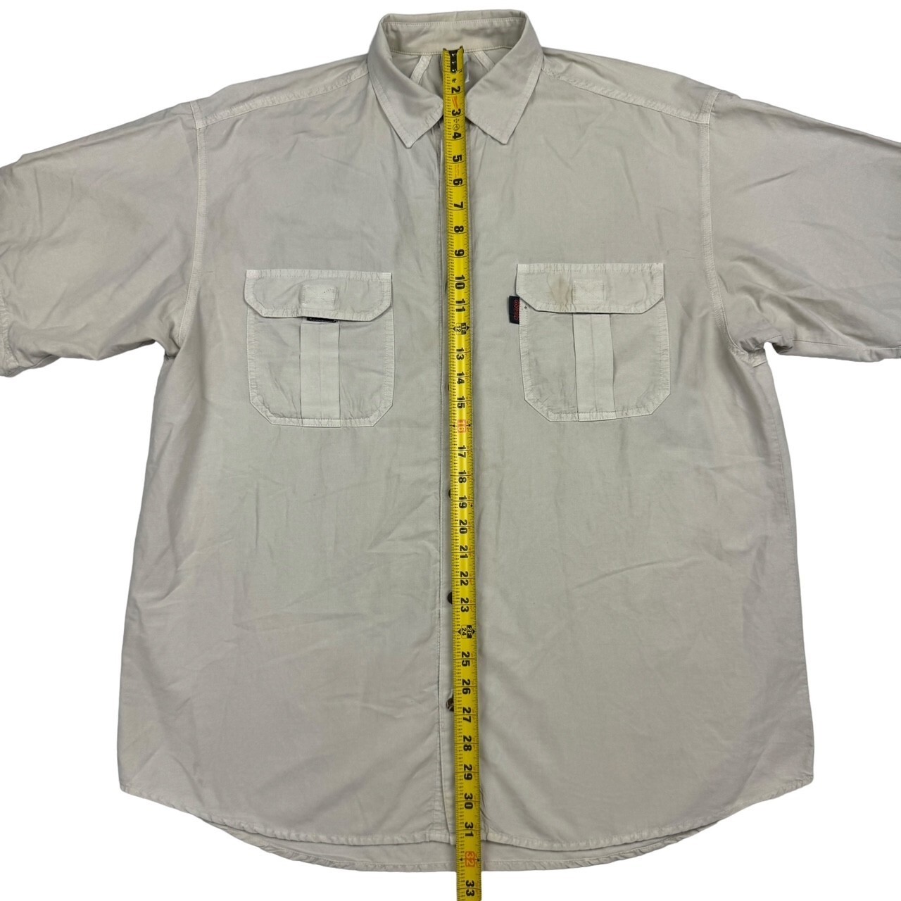 Gramicci Men’s Cotton/Nylon Button S/S Shirt Khaki / Brown • XLarge
