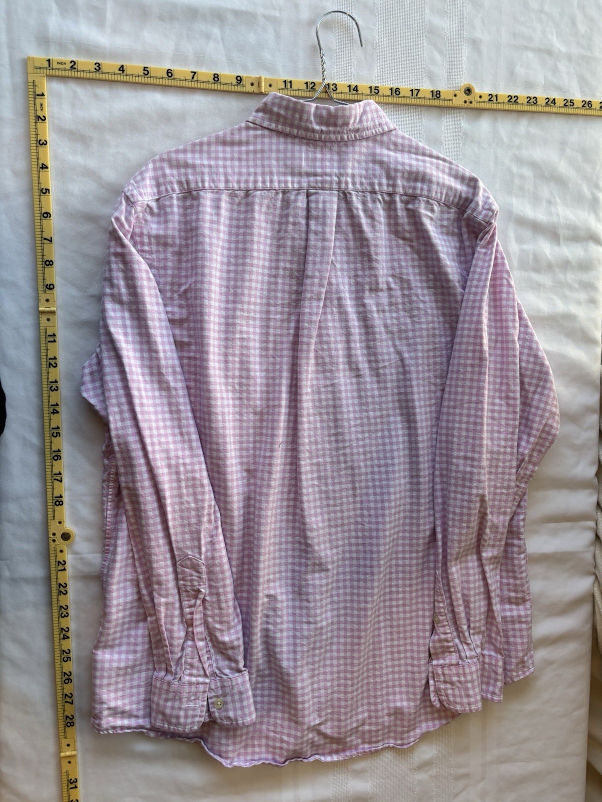 Polo Ralph Lauren Classic Fit Button-Down Check Shirt Pink & White L