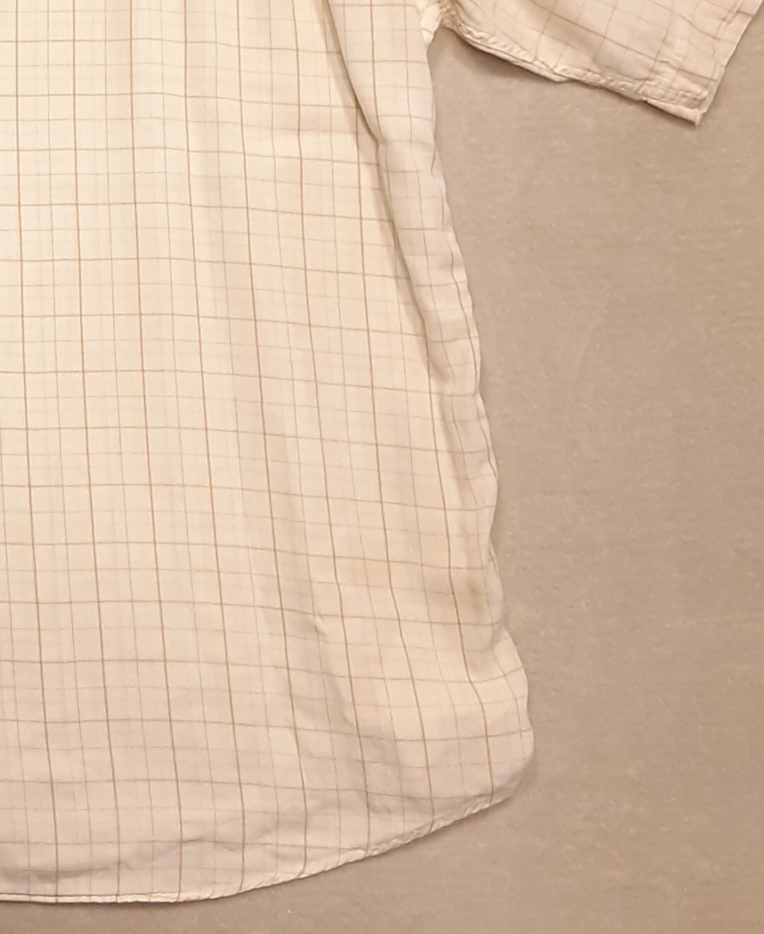 G-Unit Mens Short Sleeve Button Shirt Sz.3XL/Beige Plaid/Cotton