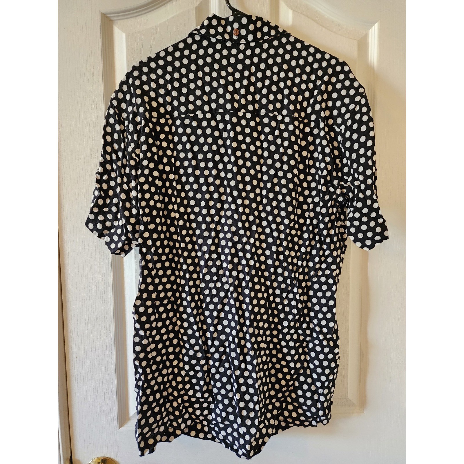 Kenny Flowers Island Classics Mens Large Polka Dot Rayon Button Down Shirt NWT