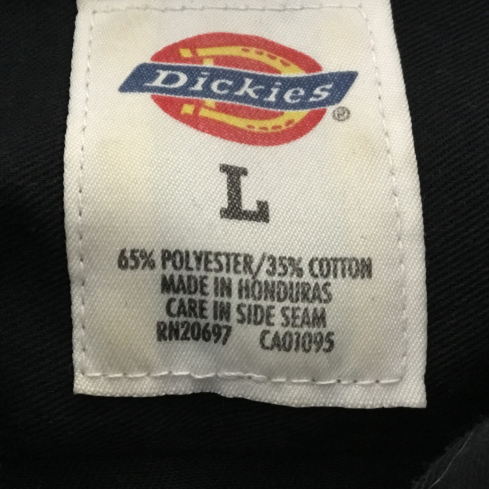 Dickies Men’s L Black Short Sleeve Work Shirt Button Down 65% Poly/35% Cotton