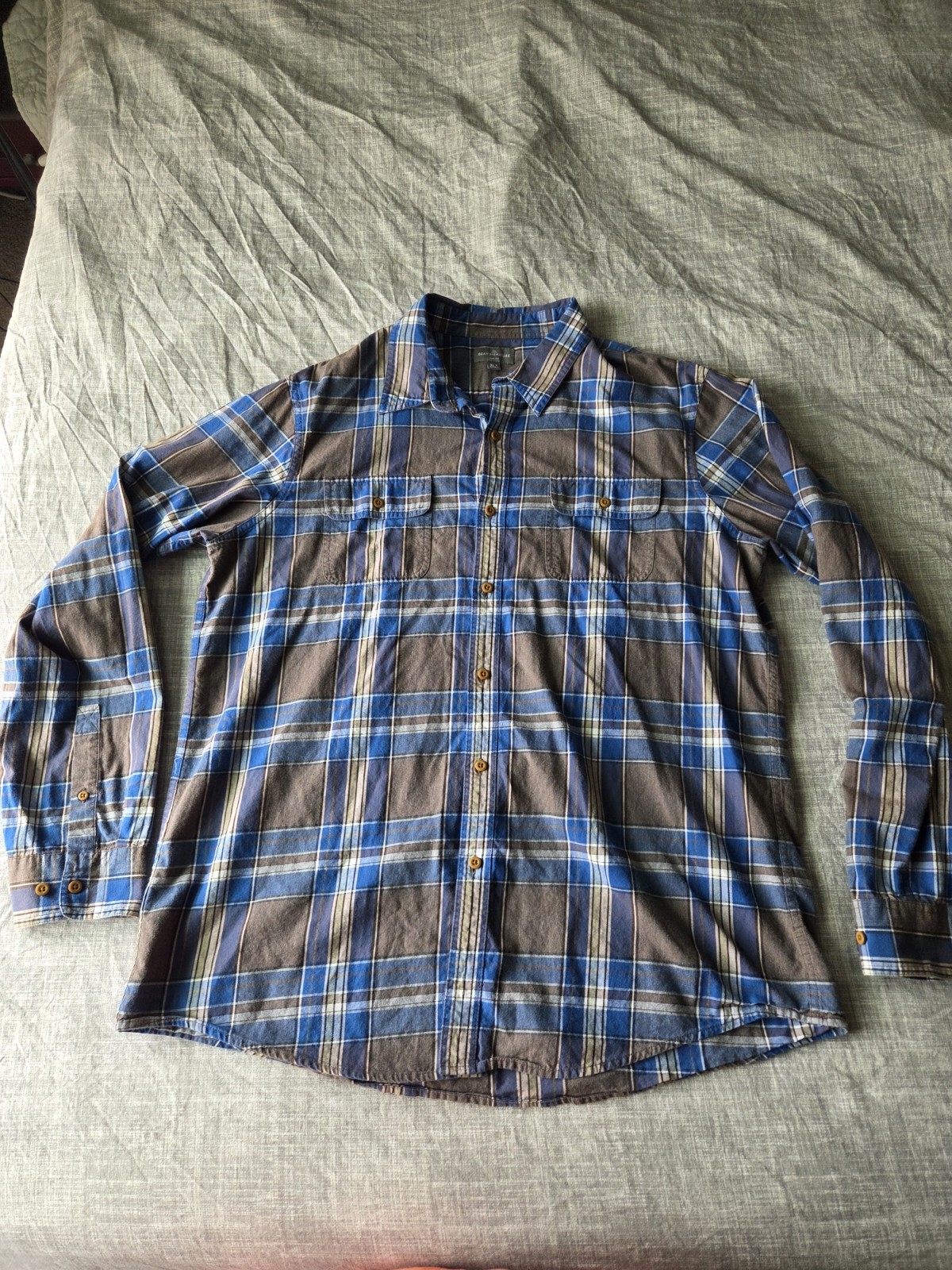 Vintage L.L.Bean Bean Signature Men’s XLT Cotton Flannel Plaid Pocket Button-Up