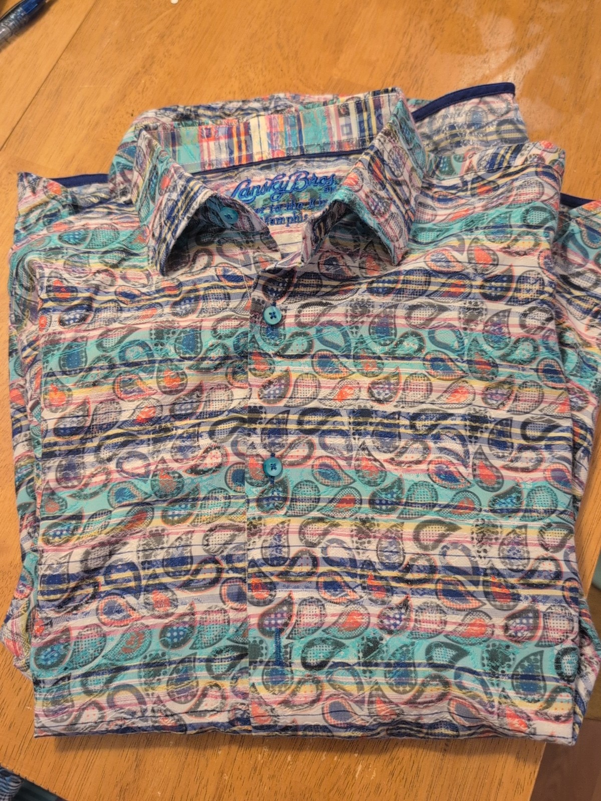 Lansky Bros Men’s Long Sleeve Multicolor Button Up Shirt Size M