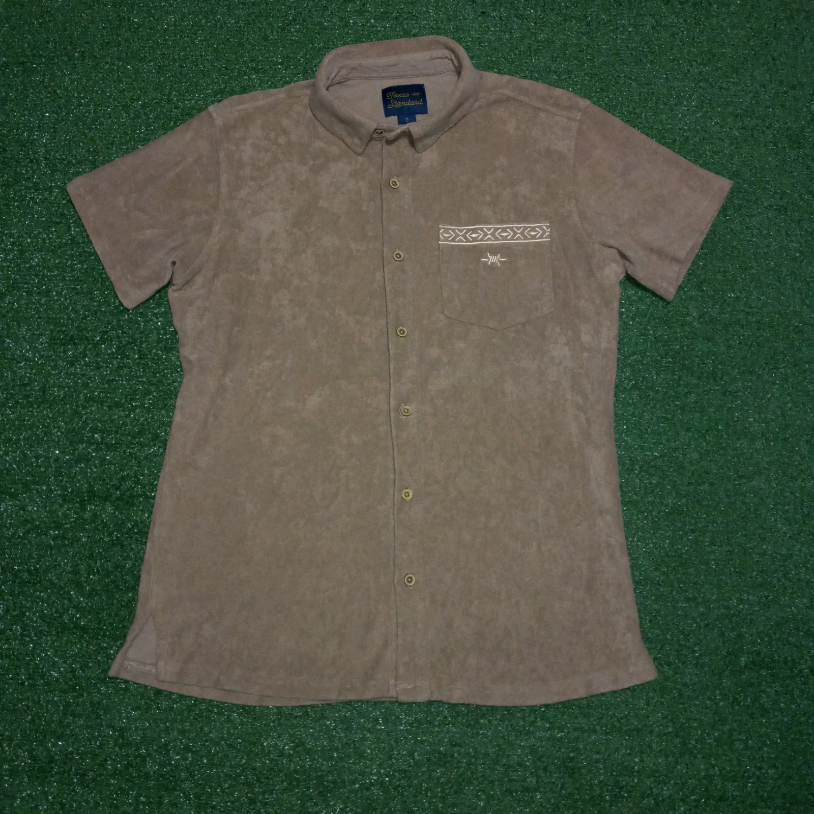 Texas Standard Terlingua Terry Cloth Shirt Oecan Brown Mens Small