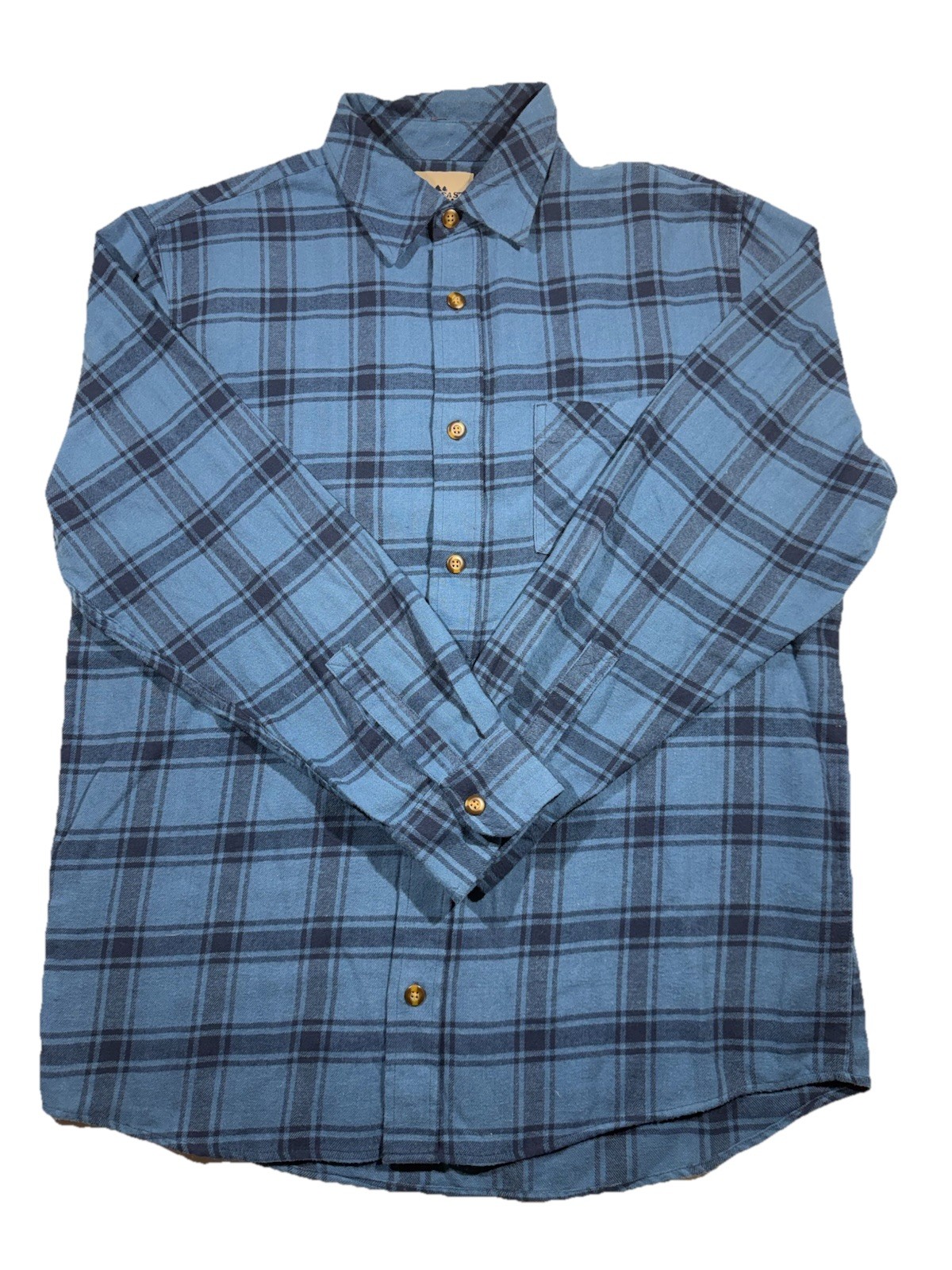 Northeast Outfitters Shirt Mens Large Blue Black Plaid Flannel Button Up