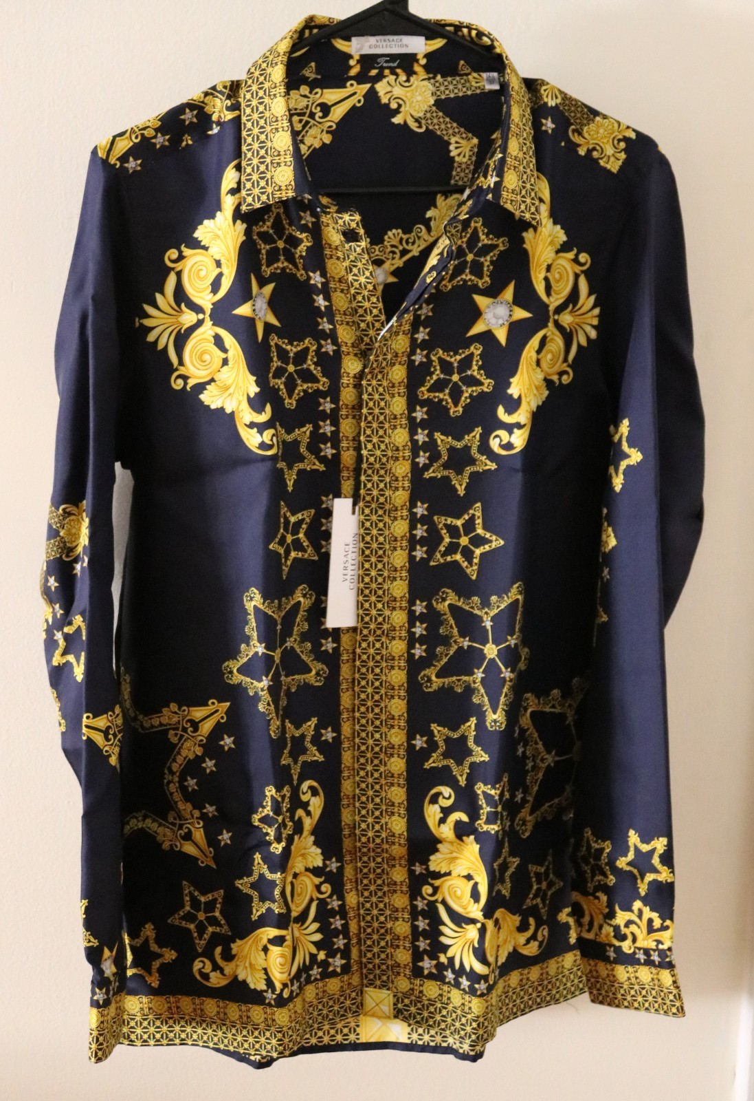 Versace Collection Trend Silk Star Baroque Print Shirt