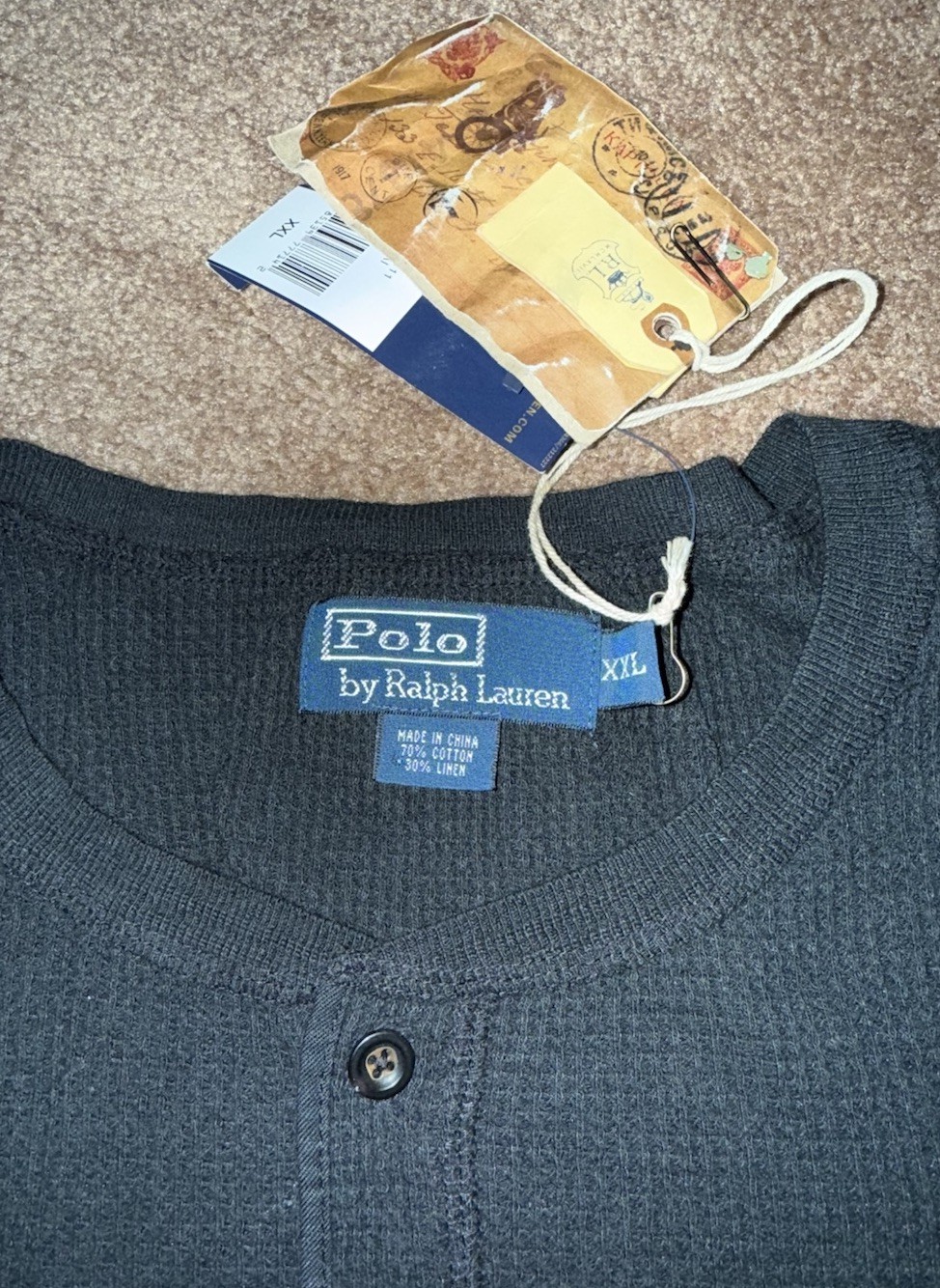 Polo Ralph Lauren Linen Blend Black Print Jaguar Rare XXL