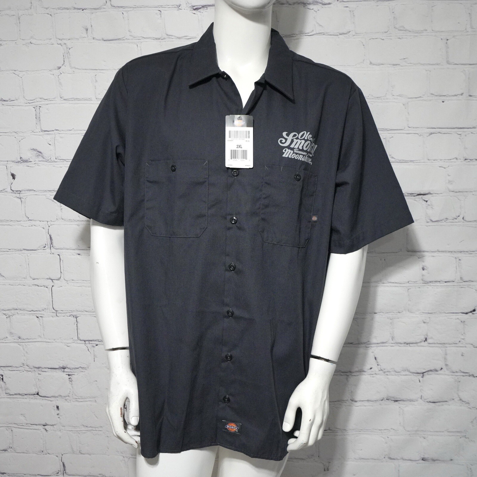 Dickies Mens 2XL Work Shirt S/S Mechanic 1574 Ole Smoky Tennessee Moonshine