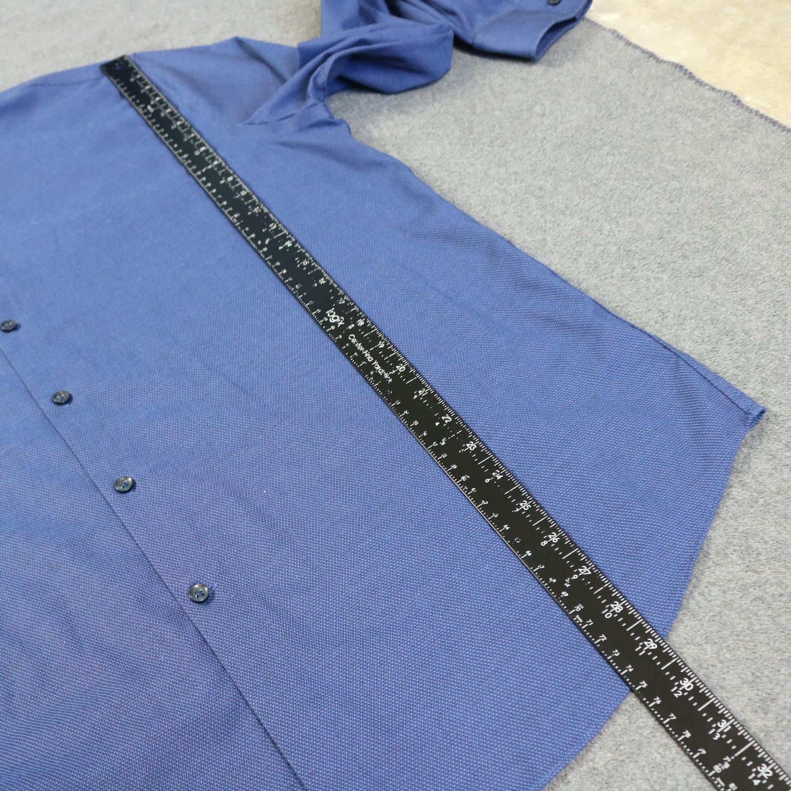 Michael Kors Airsoft Stretch Regular Fit Button Up Shirt Long Sleeve Blue 36/37
