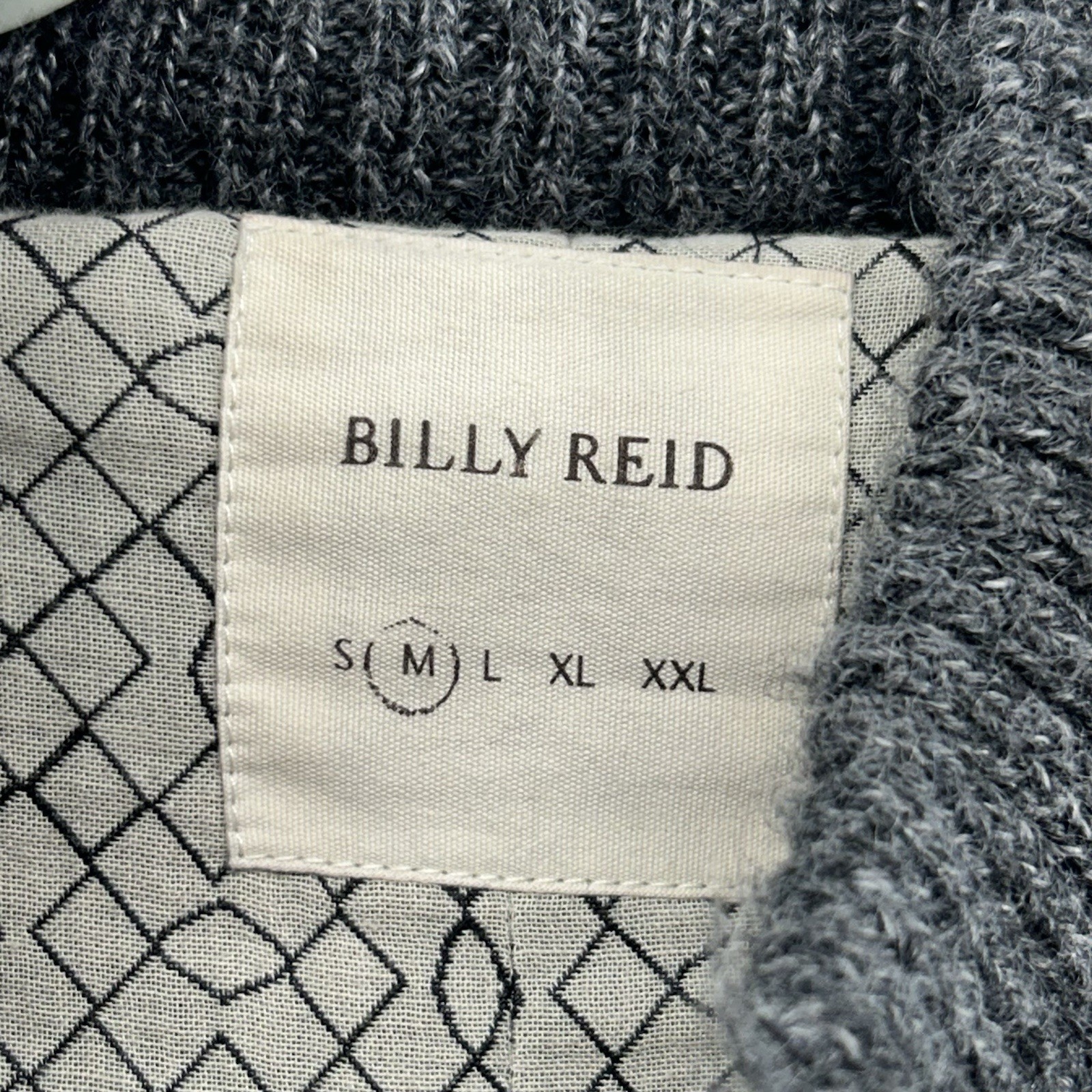 Billy Reid Cadigan Men Size Medium Gray Heavyweight Knit Winter Button Alpaca