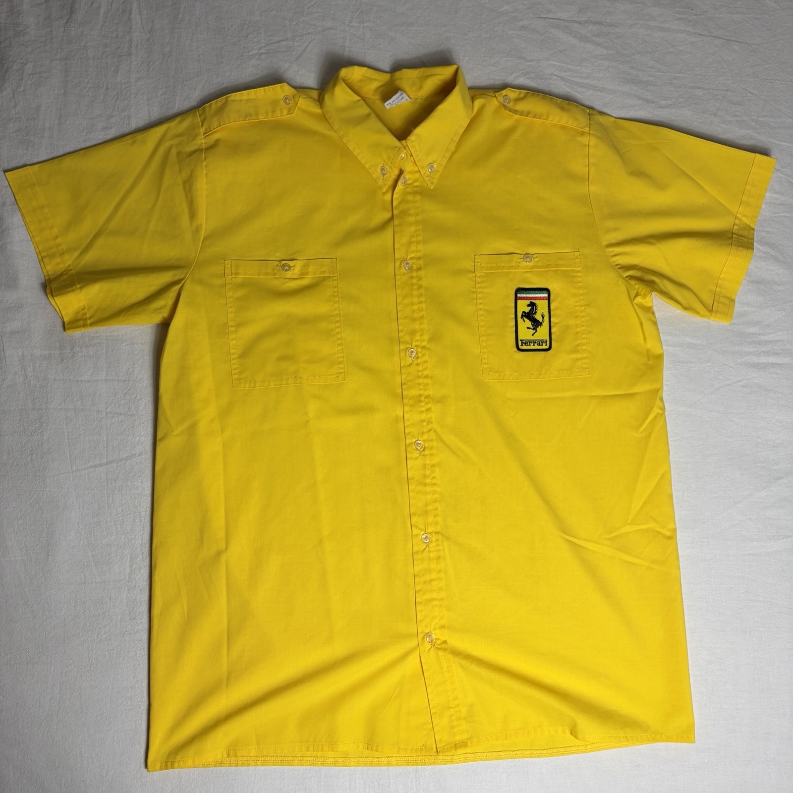 Vintage Ferrari Mechanic Pit Crew Shirt Mens Large