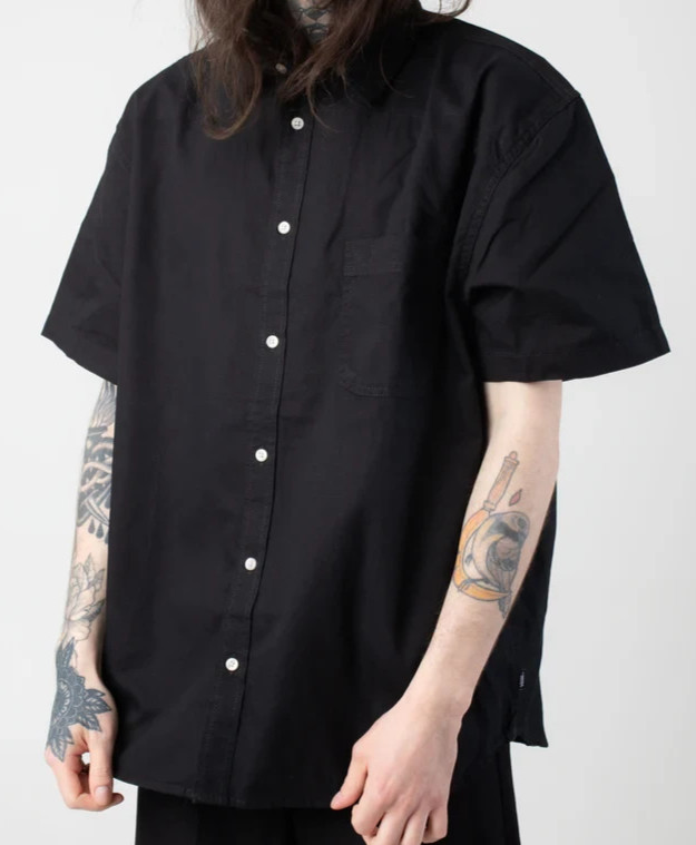 Vans Men’s Black Lawson Solid Woven SS Button-Up Shirt (VN000M13BLK) Sz M/L/XL