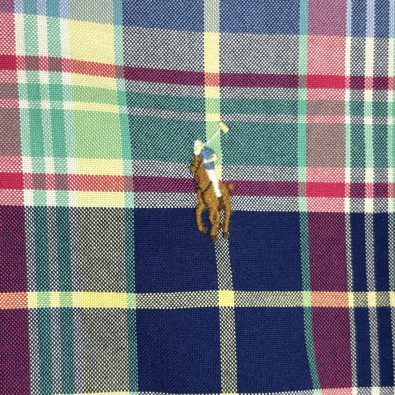 Ralph Lauren Shirt Mens 4XB Big Blue Multi Plaid Oxford Cotton Buttons Pony NWT