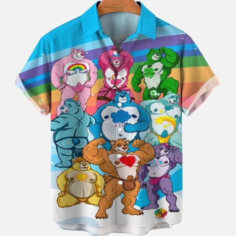 Colorful Rainbow Cute Bear Art Digital Print Men’s H