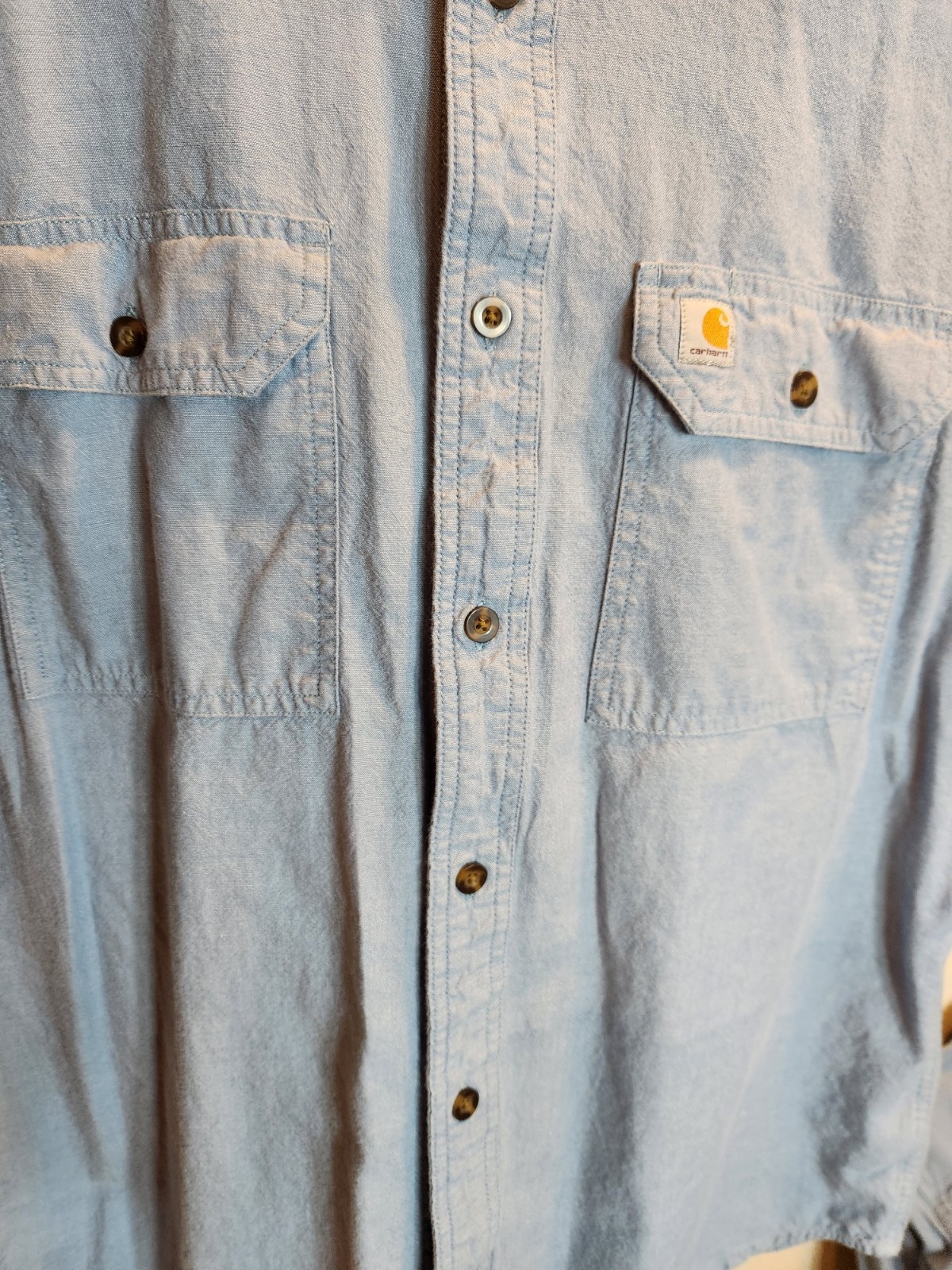 Carhartt Powder Blue Button Up Style Men’s Shirt Size Large S200 CBL