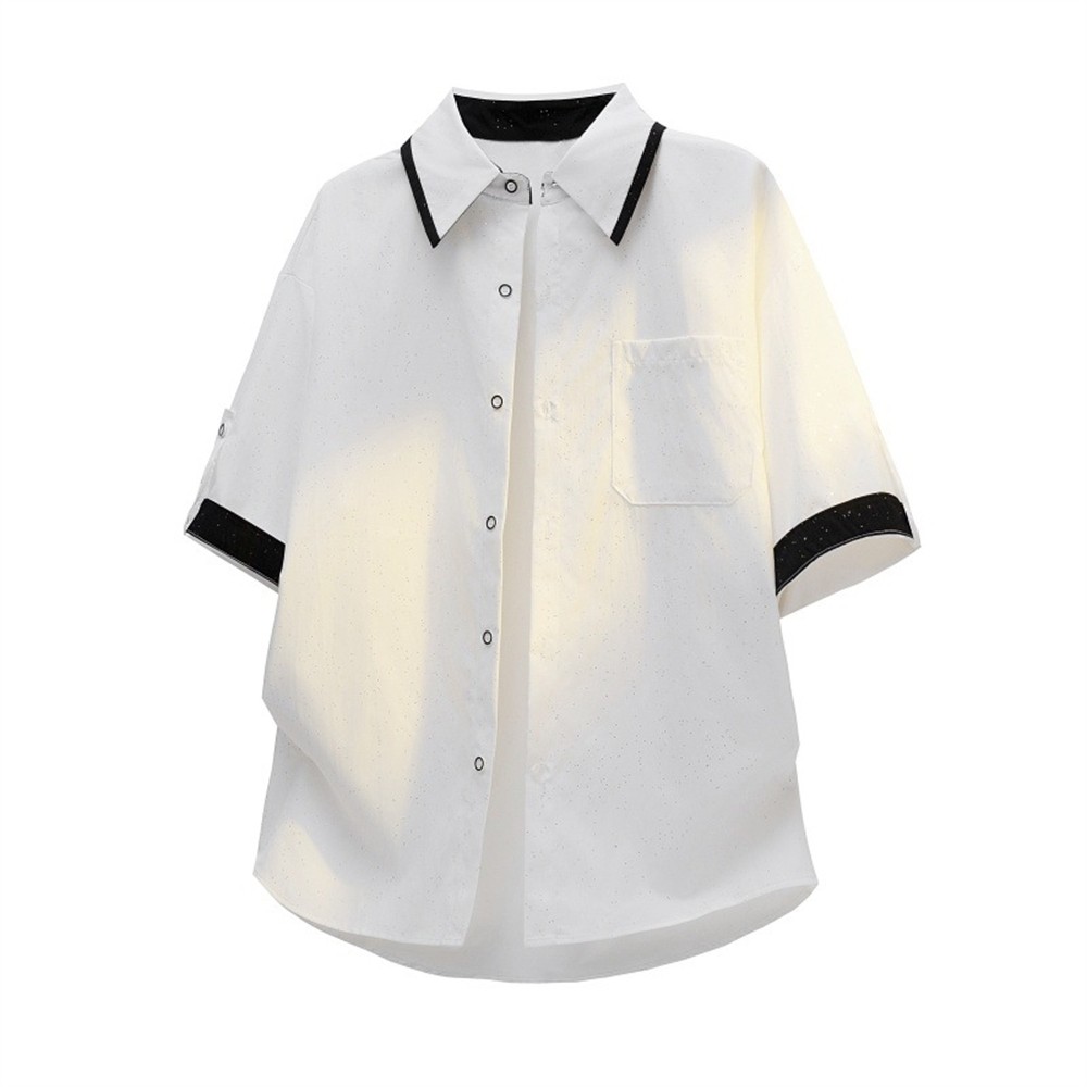 Men’s Shirt Casual Slim Shirts Short Sleeve Button Down Tops Blouse