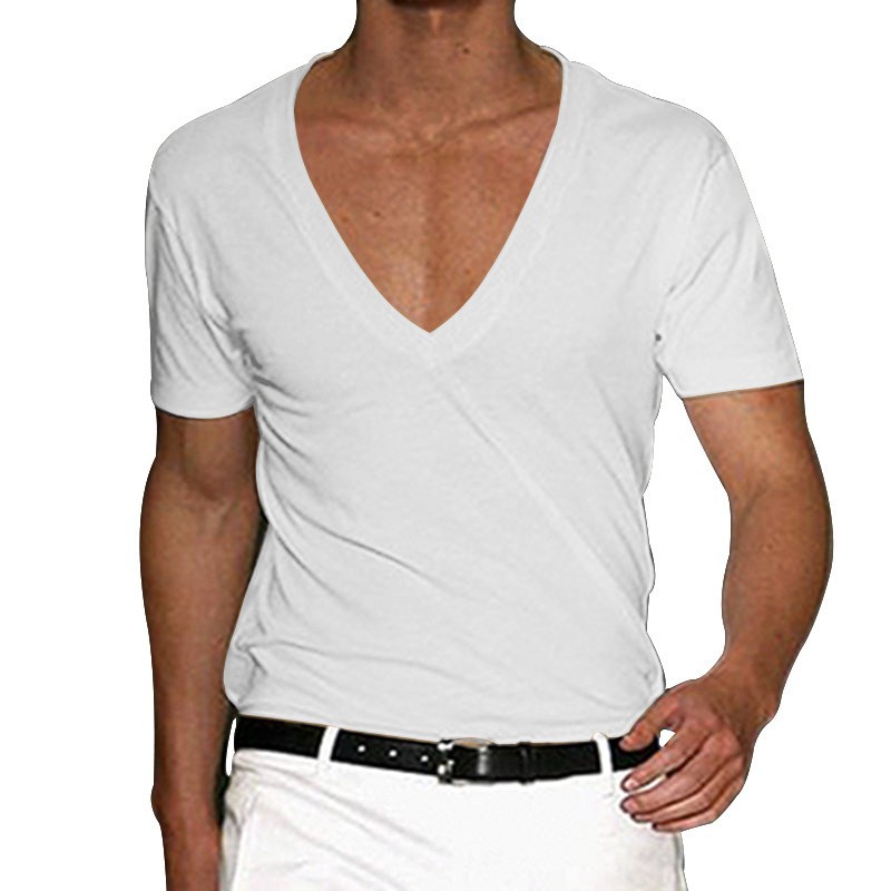 Casual Slim V-neck Short-Sleeve Top
