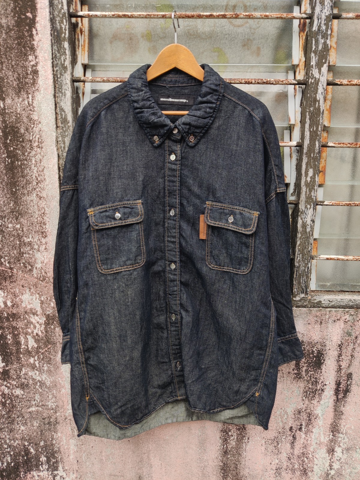 Vintage Archive Mercibeaucoup Issey Miyake Oversize Indigo Denim Shirt Size L