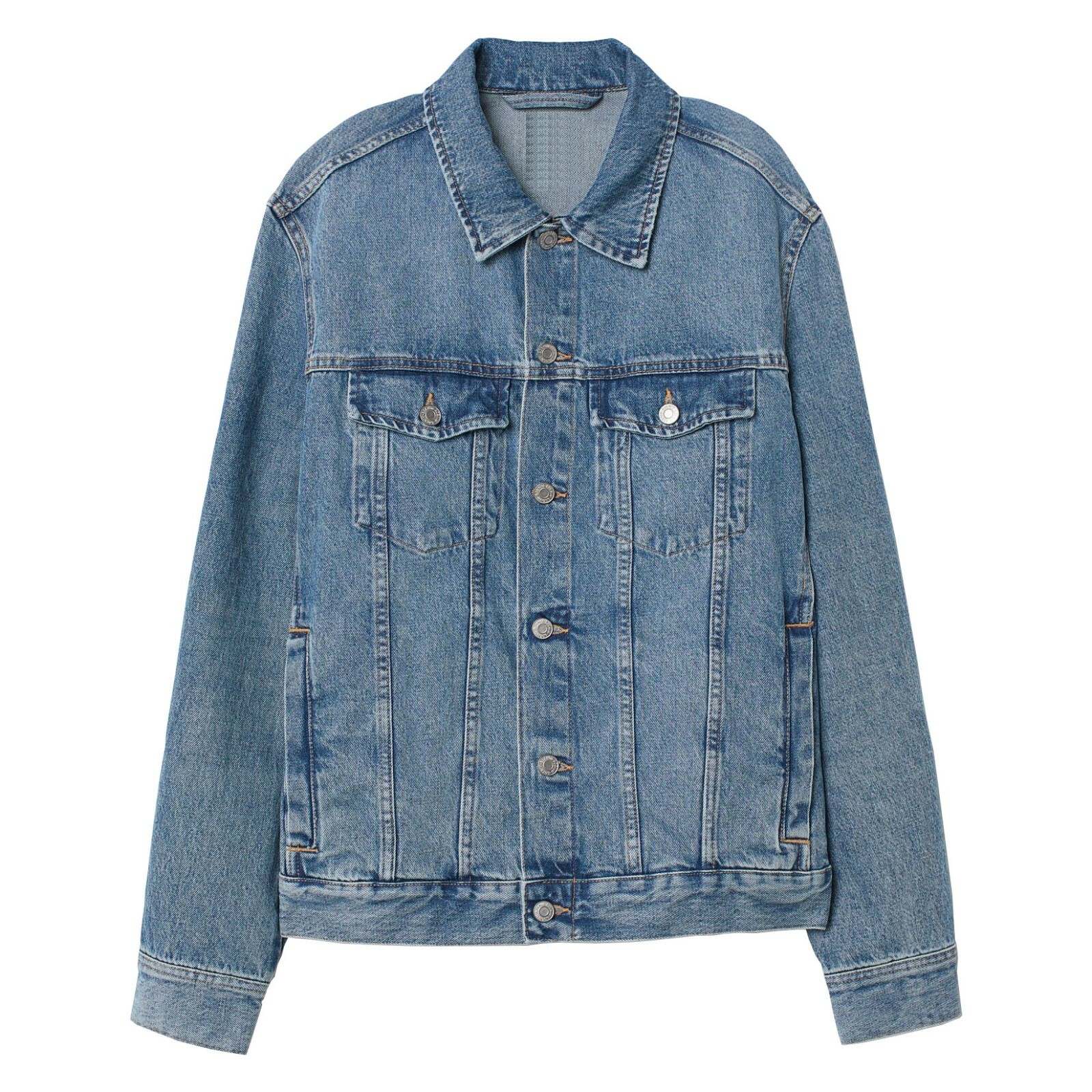 Ex Brand Mens Denim Jacket Jeans Trucker Heavy Duty Vintage Classic Button Up