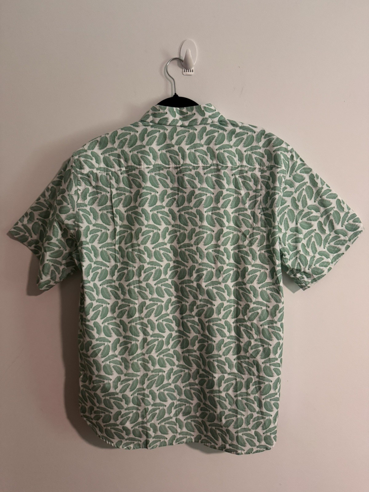 Bird Dog Bay Button Down Shirt Sz Large Palm Fronds All Over Print 100% Cotton