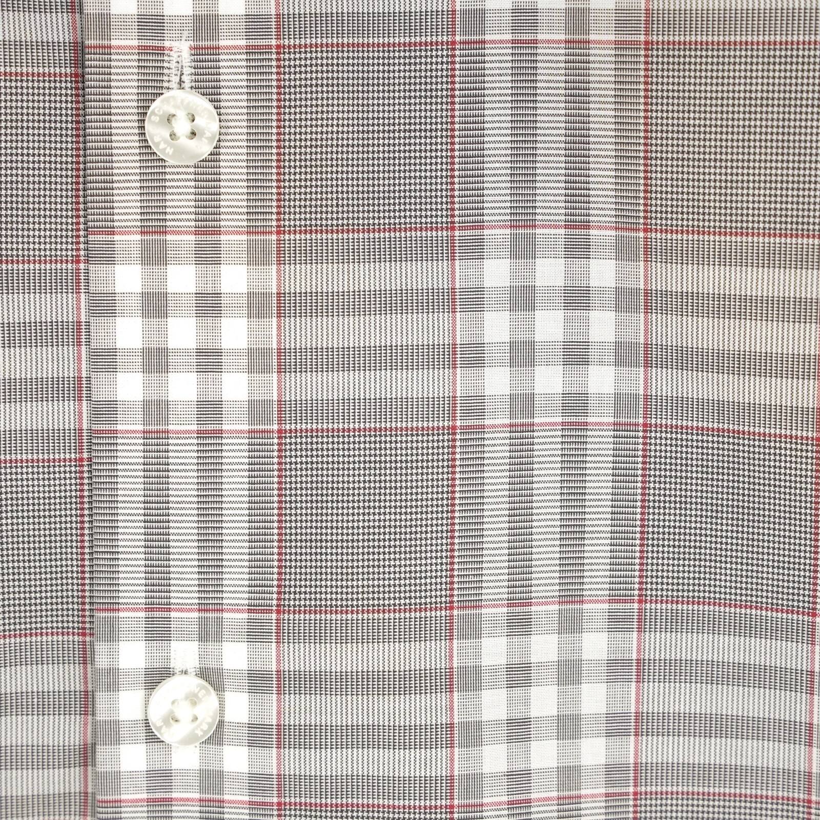 Hart Schaffner Marx Men’s Short-Sleeve Shirt XL Gray Red White Check NWT $89.50
