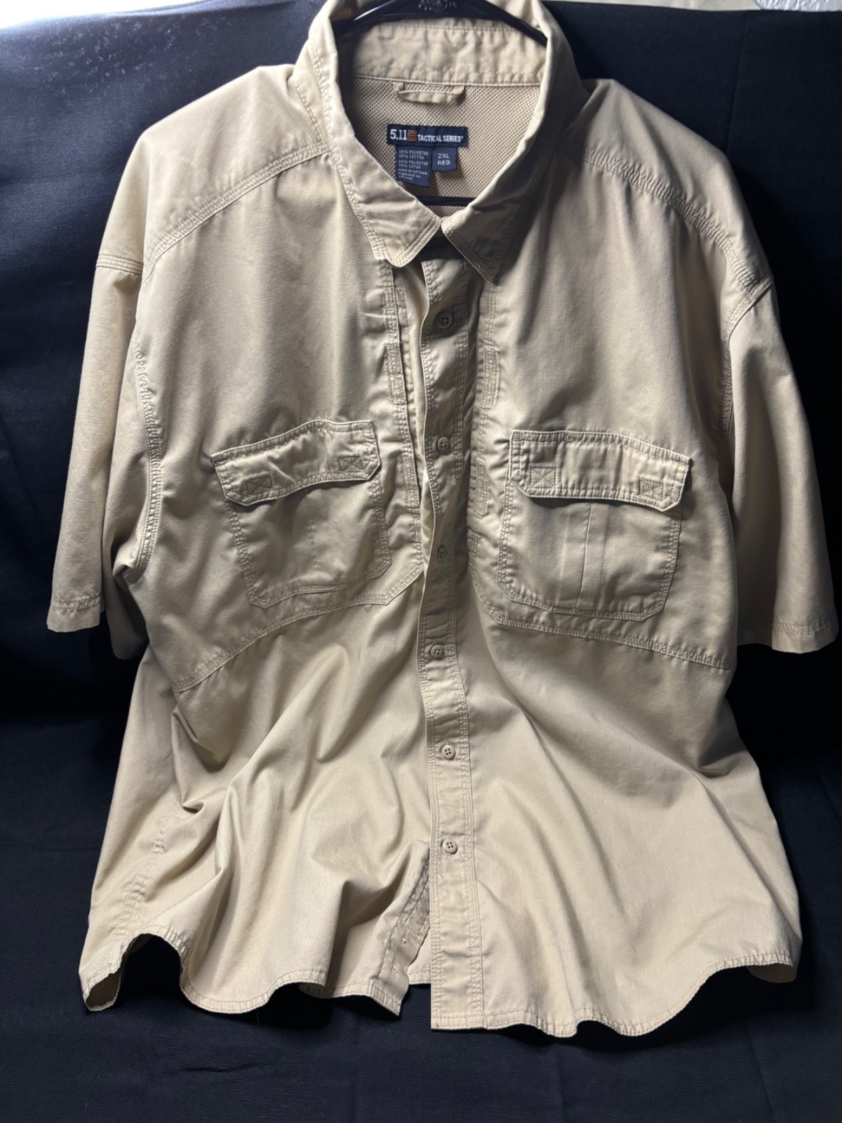 5.11 Tactical Series Tan Vented Button Down Short Sleeve Regular Fit 2XL