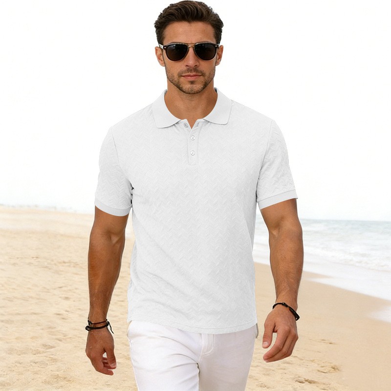 Casual Jacquard Short Sleeve Shirt