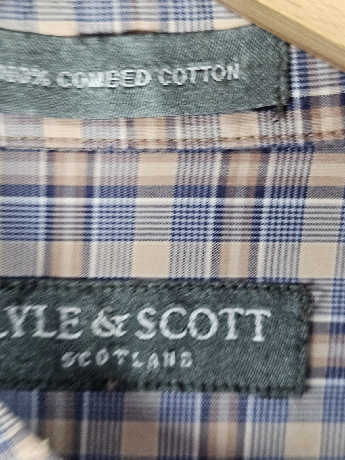 Lyle And Scott Scotland Plaid Button Combed Cotton Down Shirt Mens XL