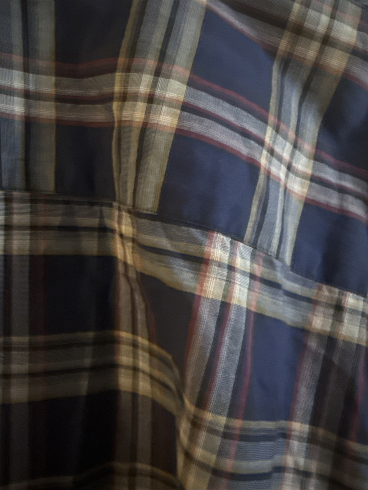 Bugatchi Men’s Long Sleeve Medium Shirt Plaid Classic Fit Blue Yellow Red Black