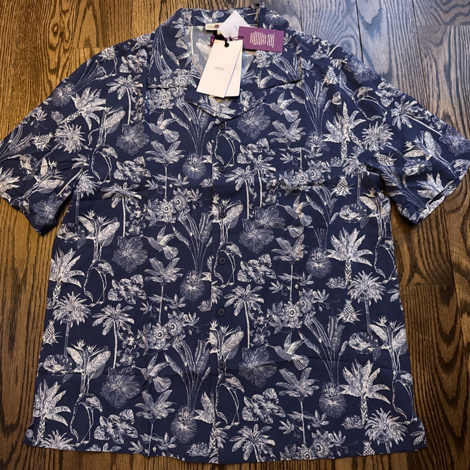 NEW Onia Liberty Fabric Shirt Short Sleeve Vacation Camp Casual Men Size Small