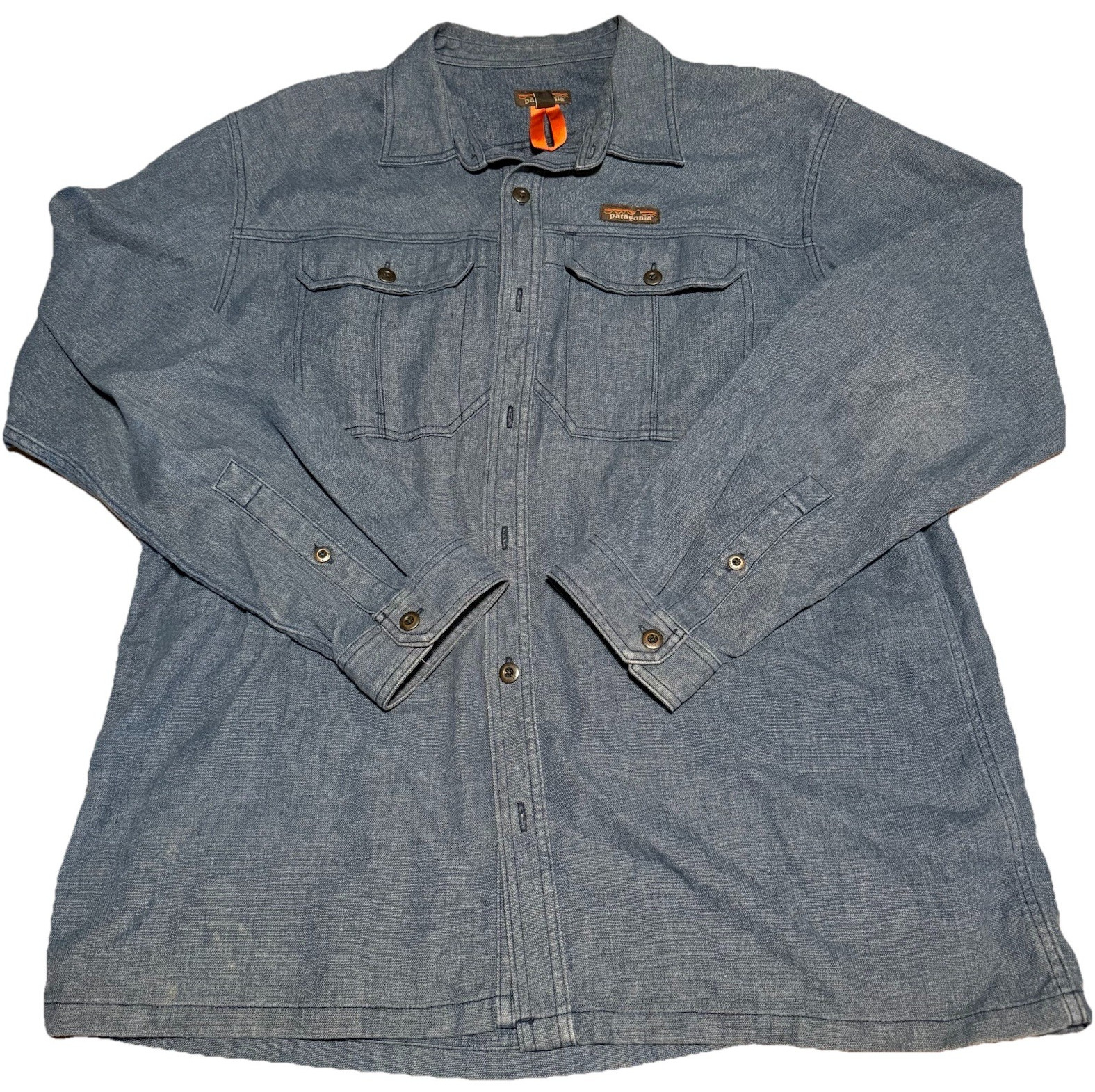 Patagonia Farriers Workwear Shirt Hemp Blend Long Sleeve Mens Size XL