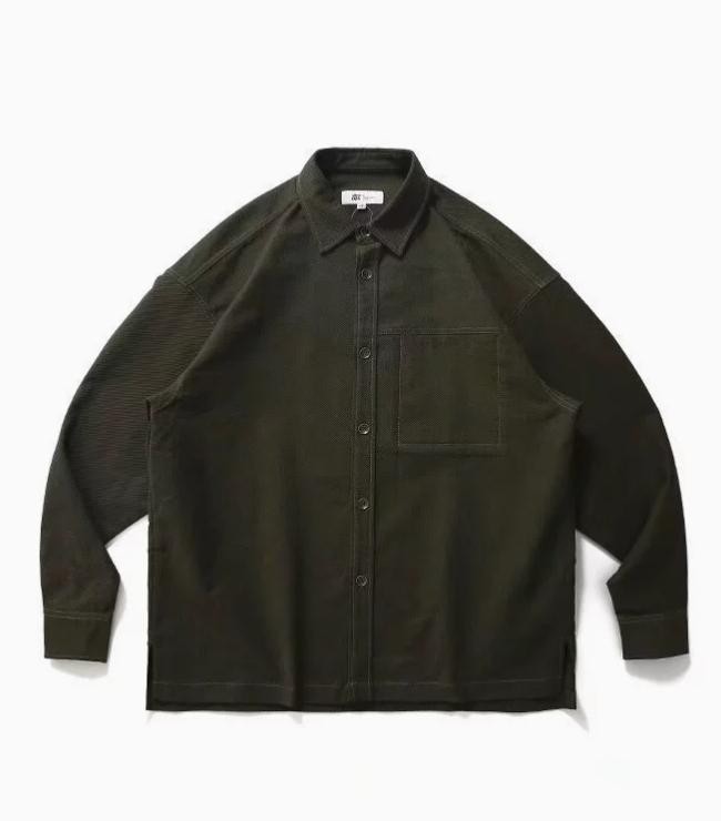 Japanese Mens Workwear Oversized Shirt Jacket Loose Casual Long Sleeved Shirt