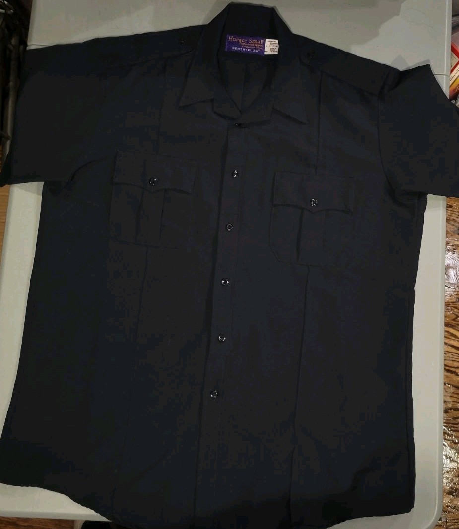 Vintage Horace Small Patrol Shirt Men XL Black Police Cop Security Uniform